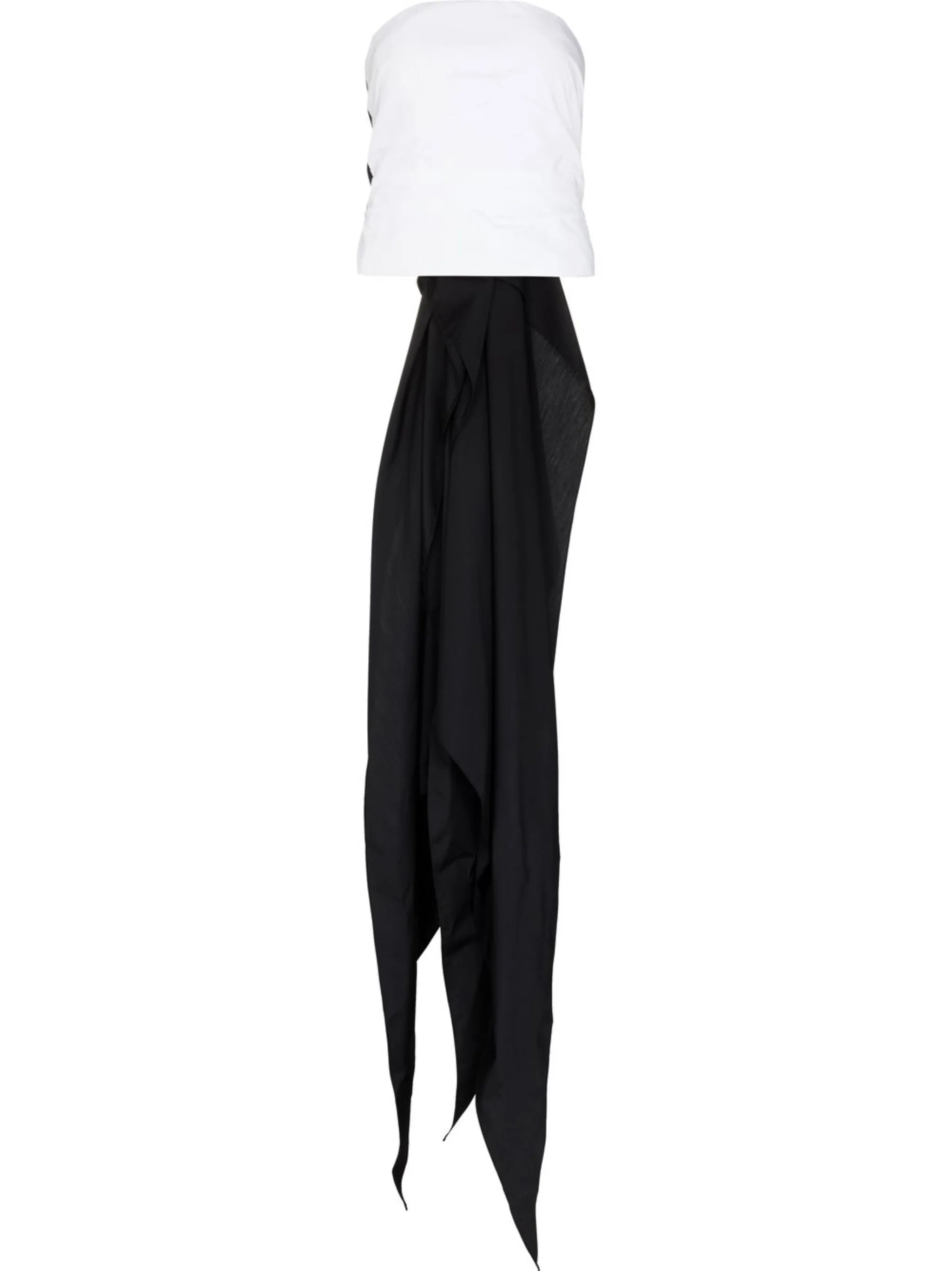 drape-detail strapless top