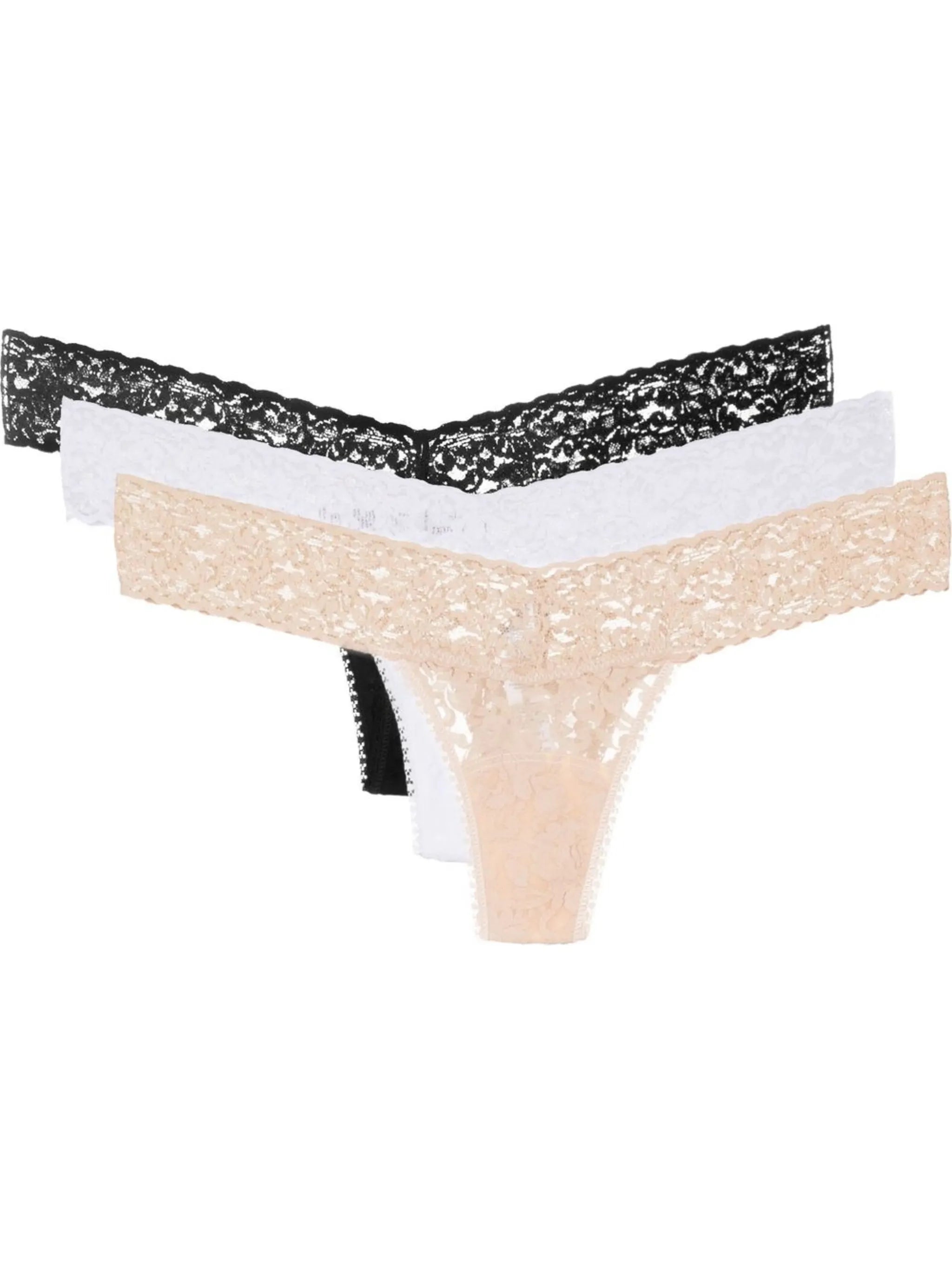 3-pack lace thongs