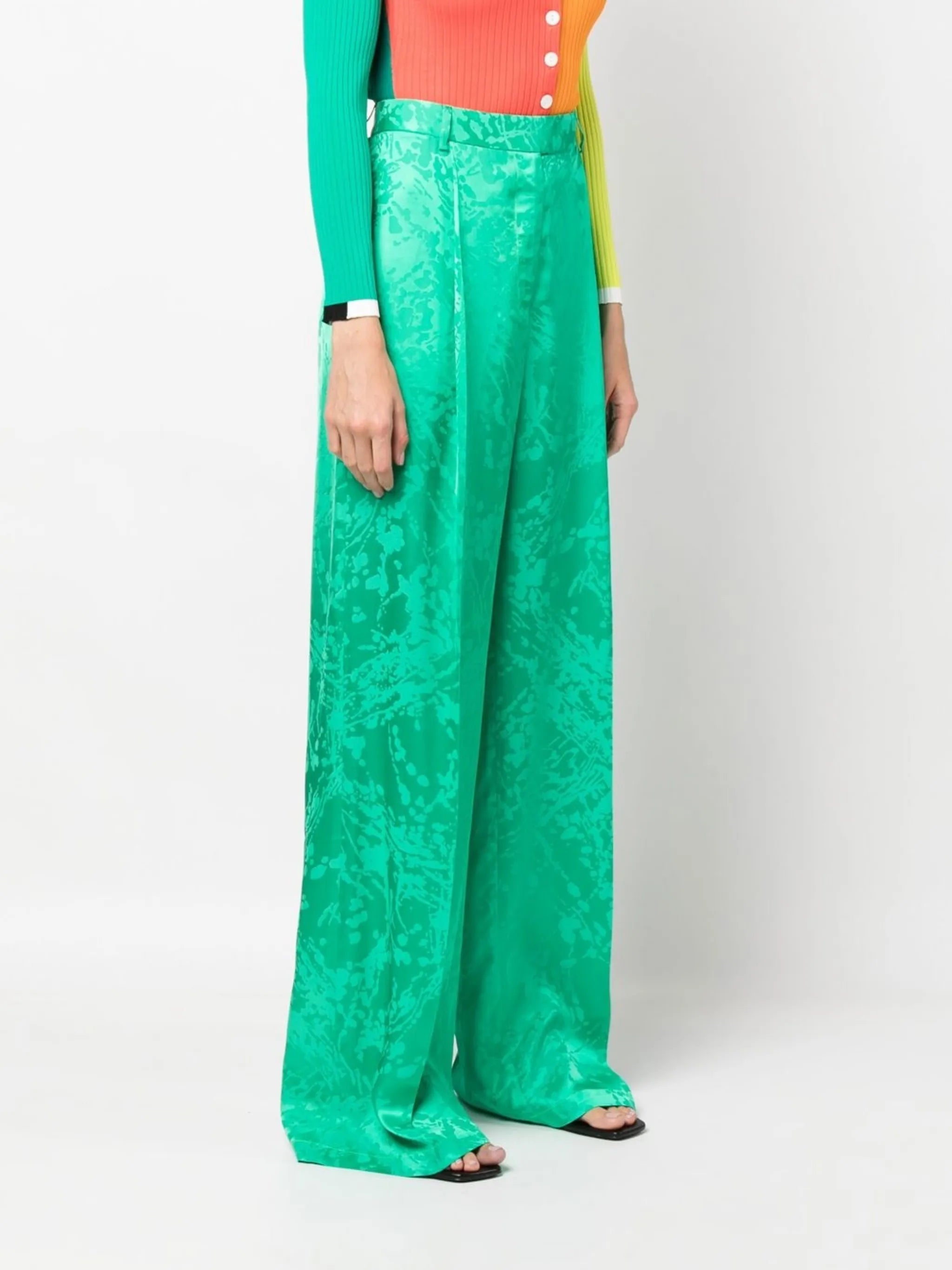 jacquard high-waisted trousers