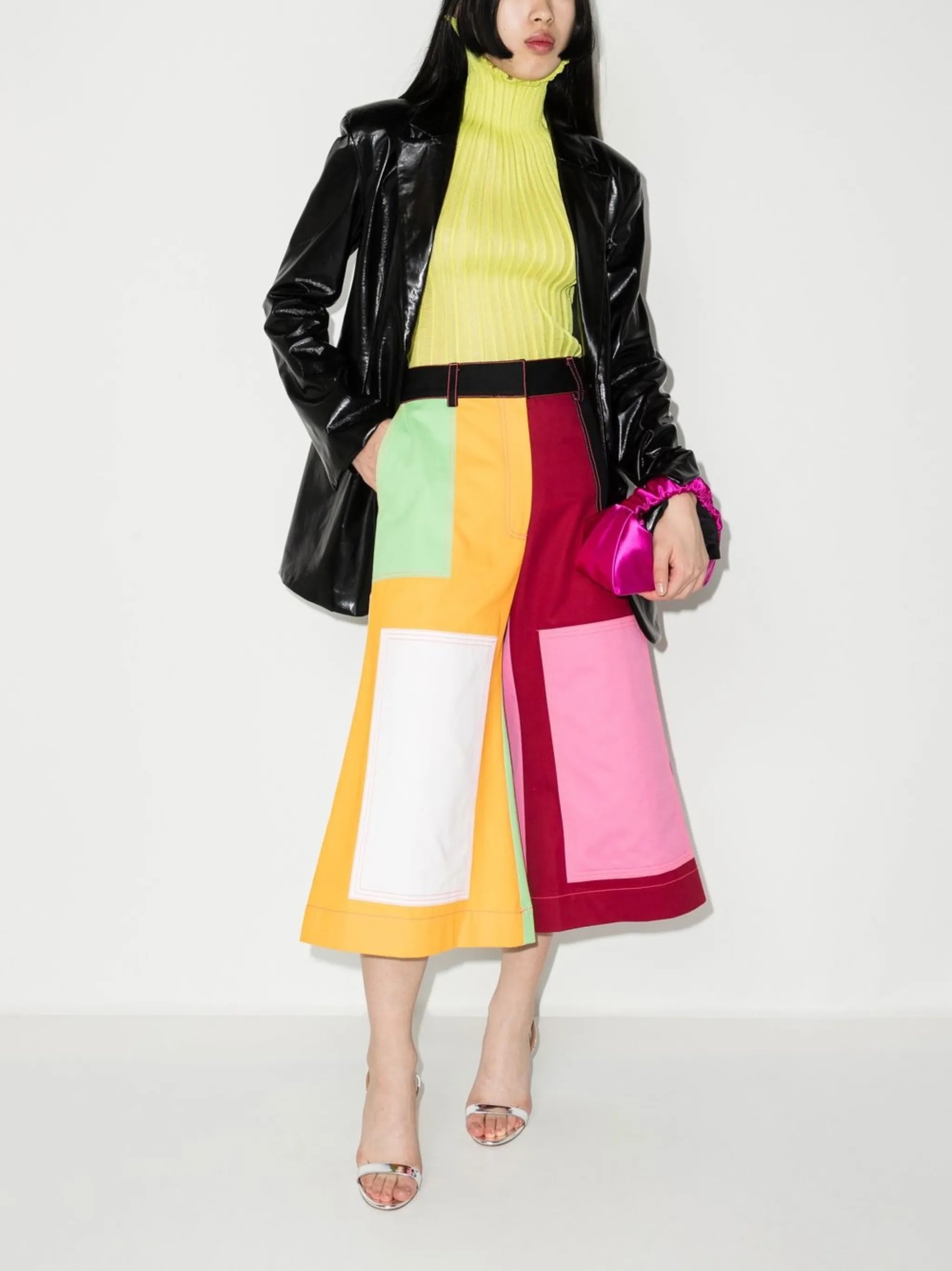 multi-panel cropped trousers