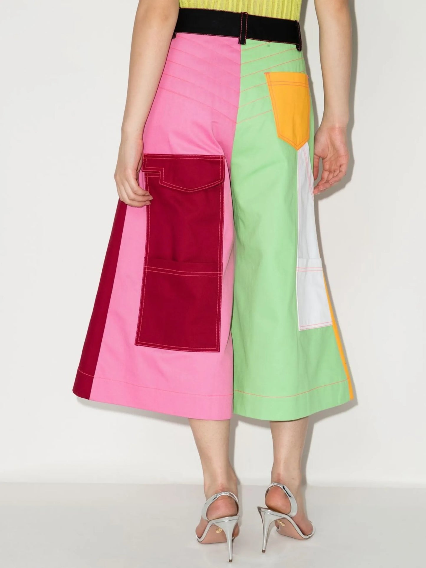 multi-panel cropped trousers
