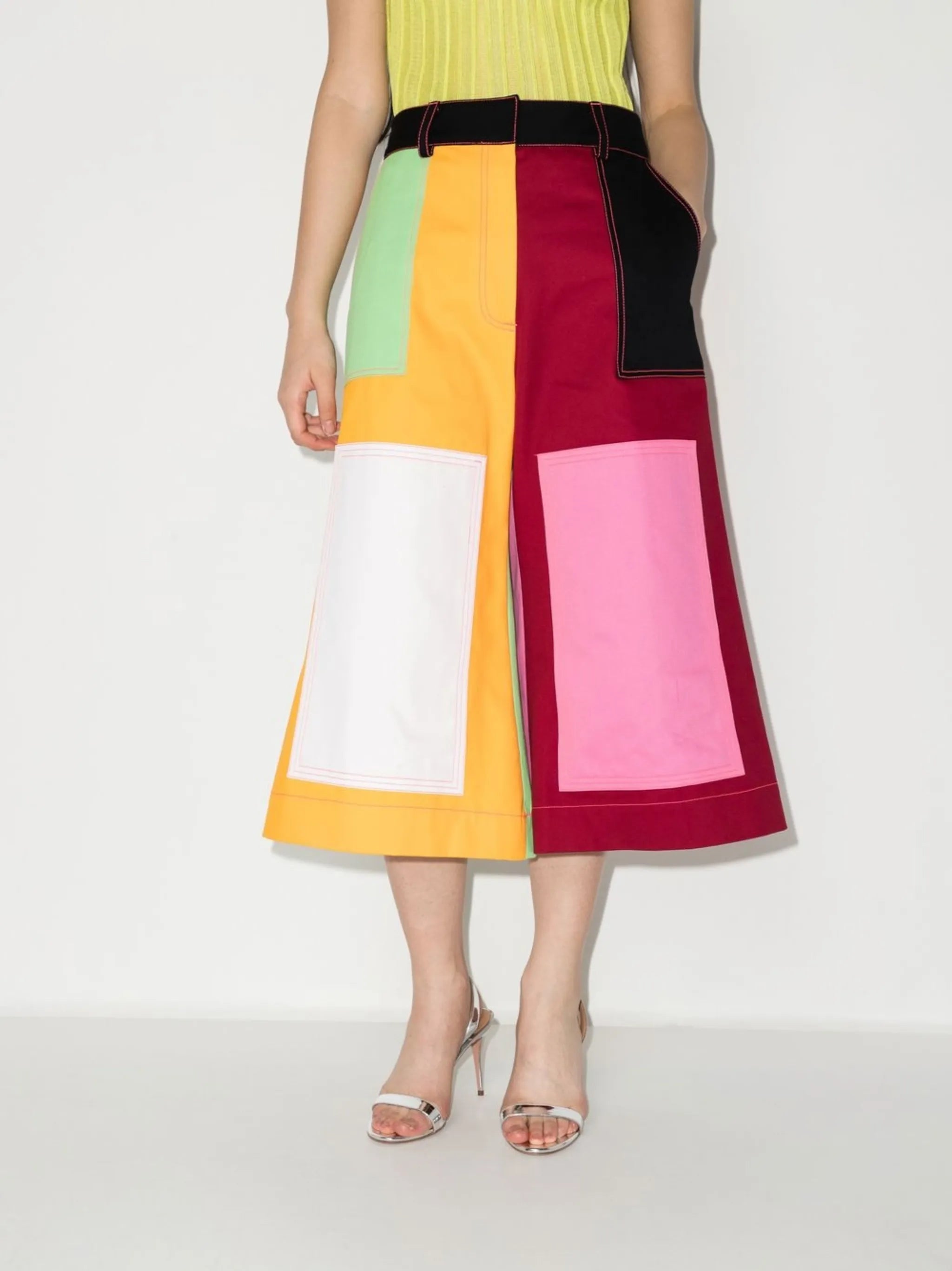 multi-panel cropped trousers