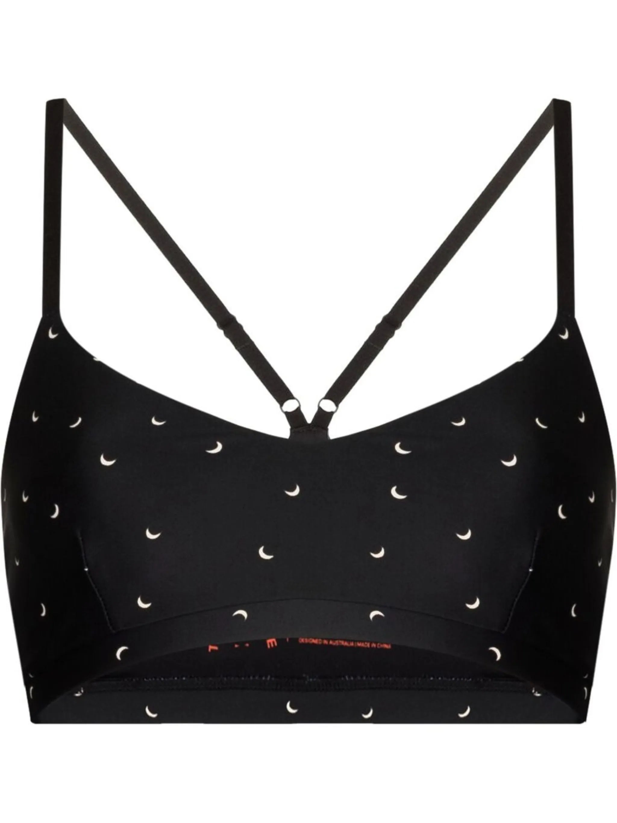 motif-print bikini top
