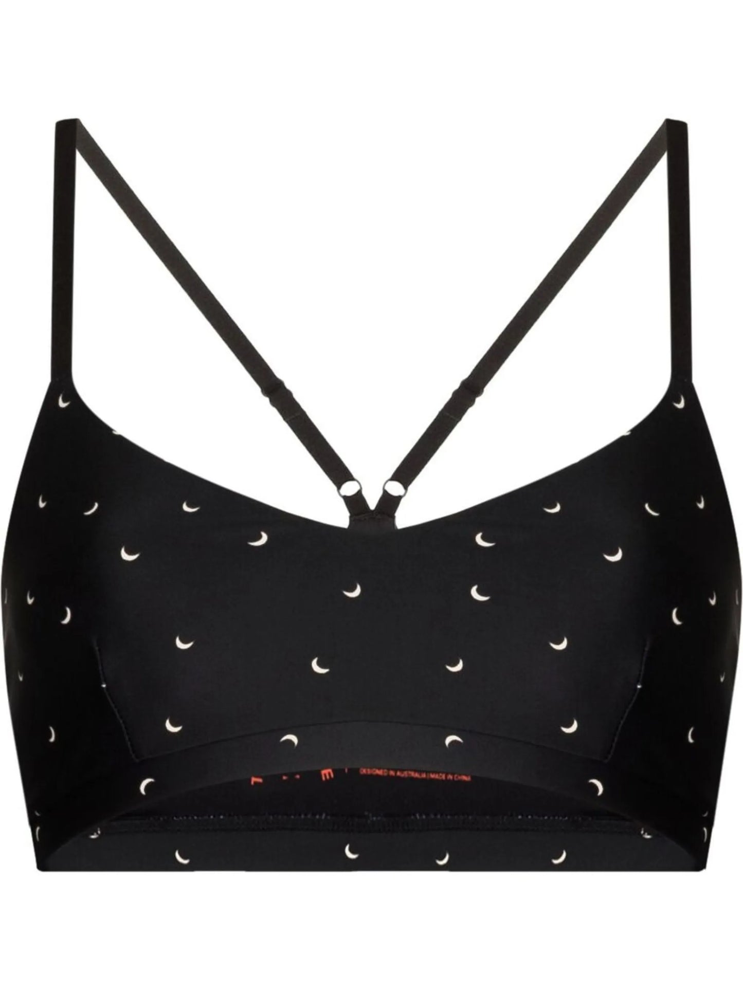 motif-print bikini top