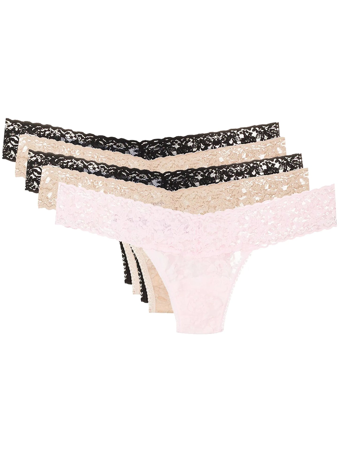 5-pack lace thongs
