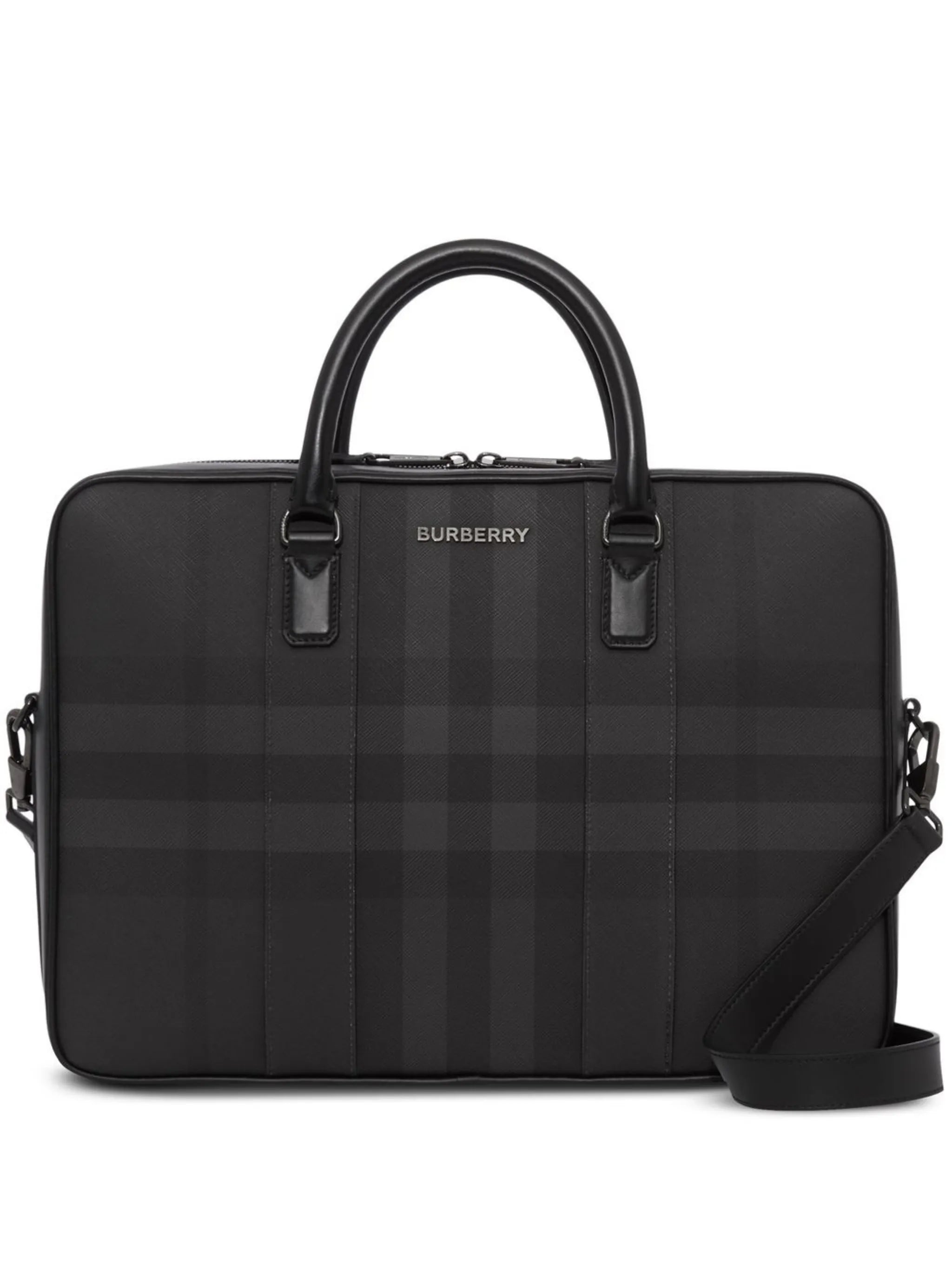 check-pattern briefcase
