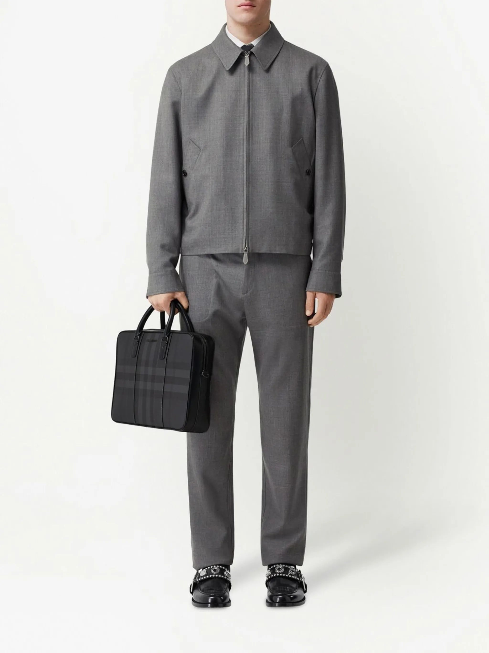 check-pattern briefcase