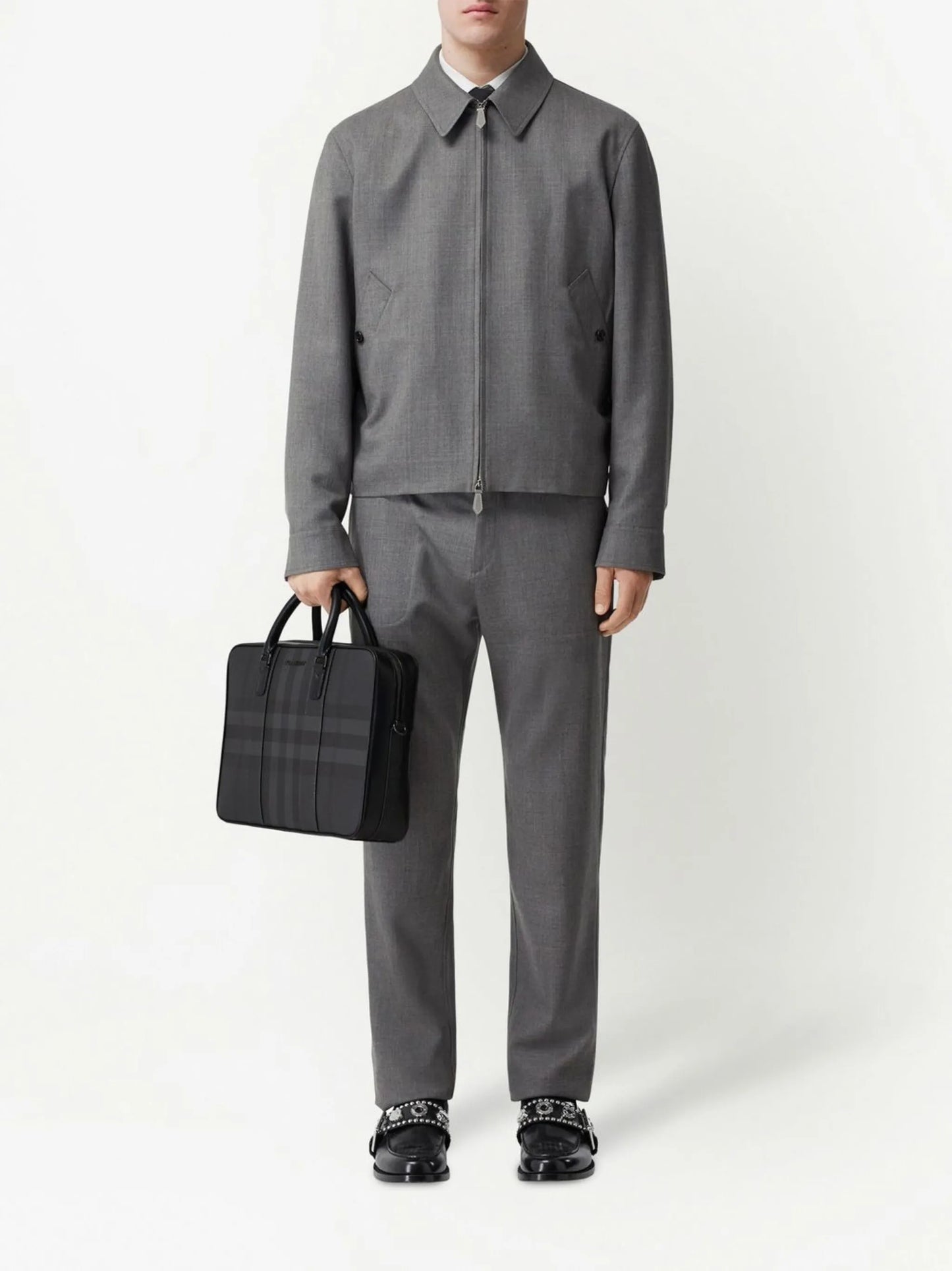 check-pattern briefcase