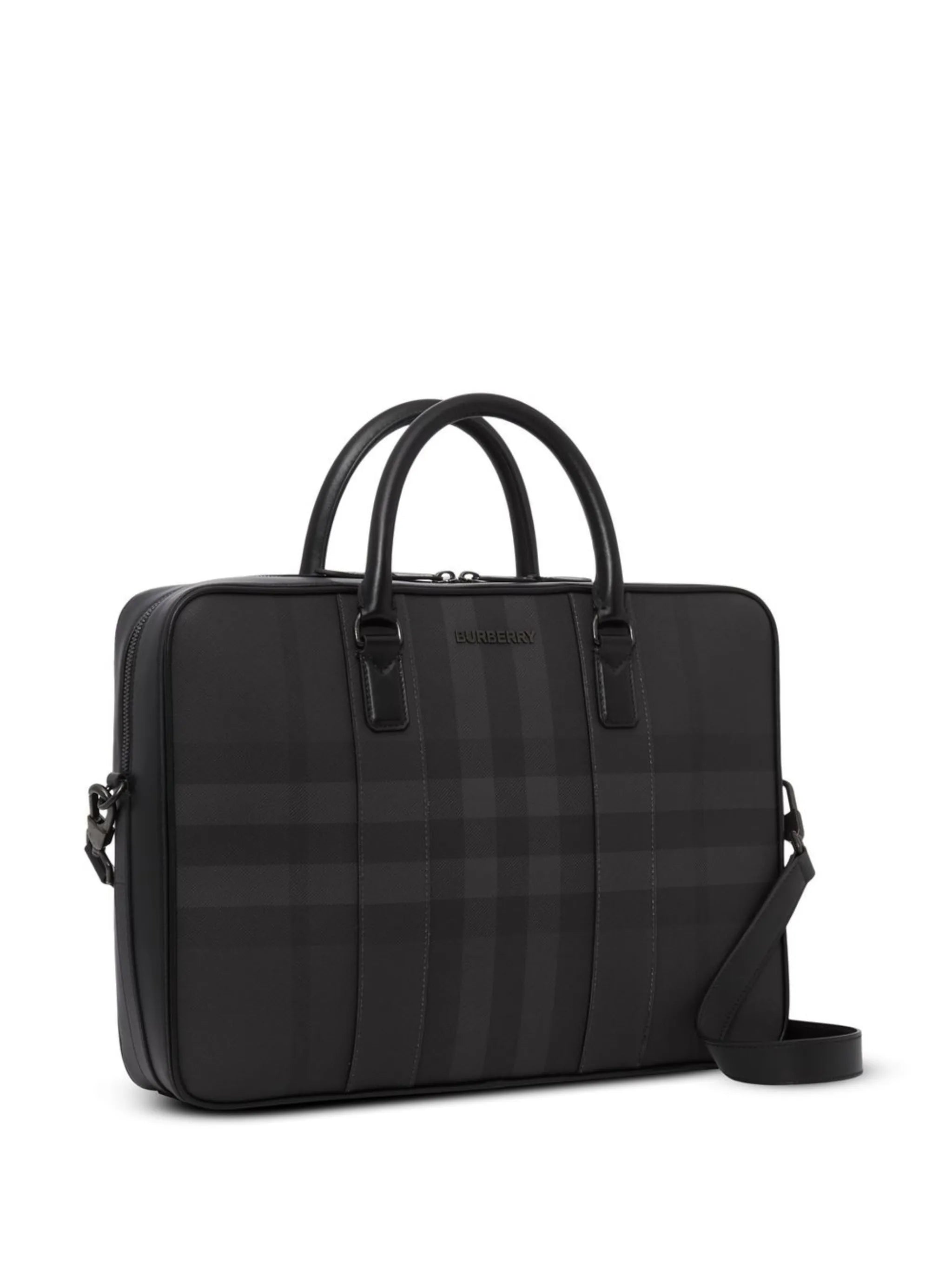 check-pattern briefcase
