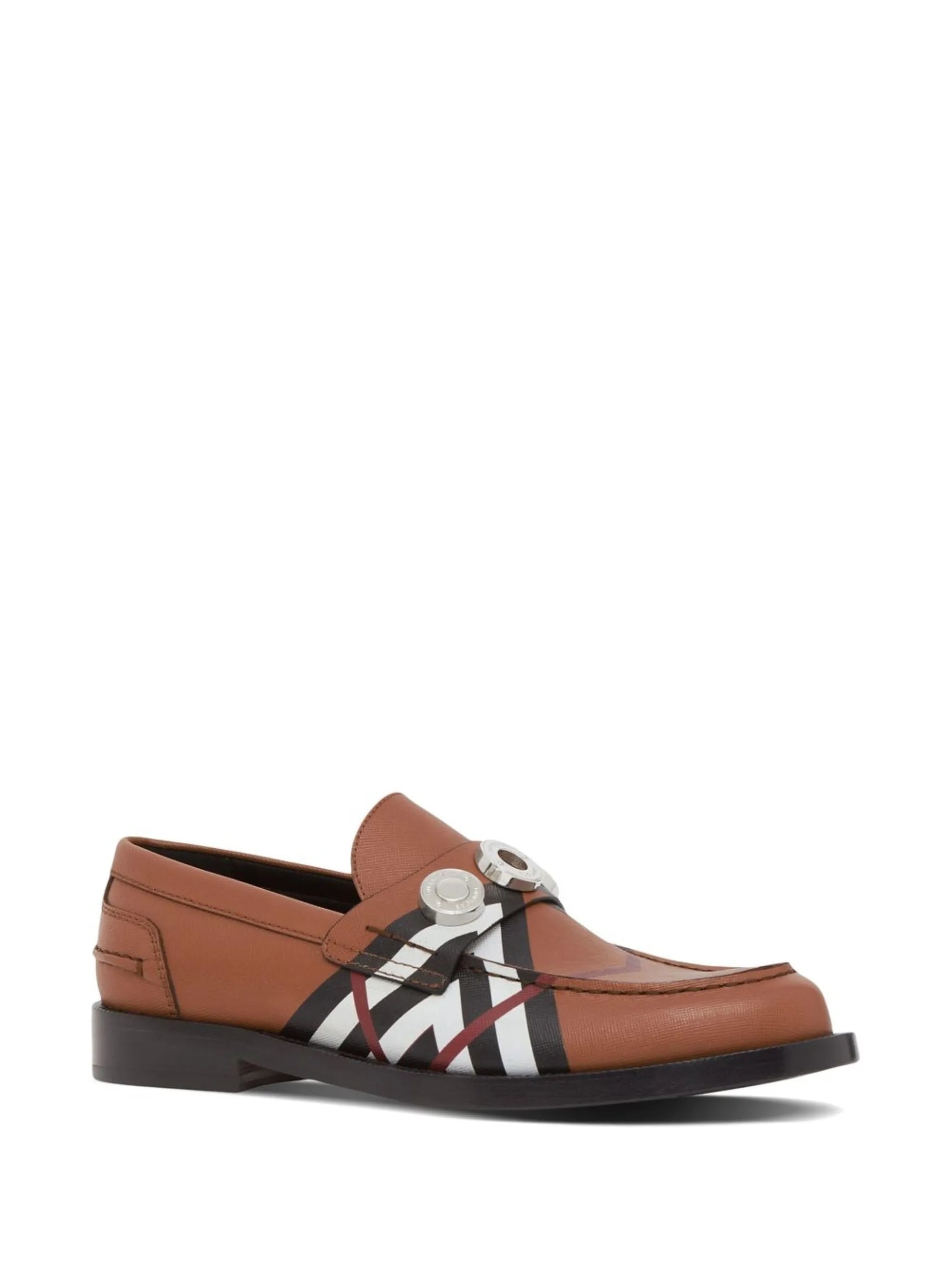 logo-detail leather loafers