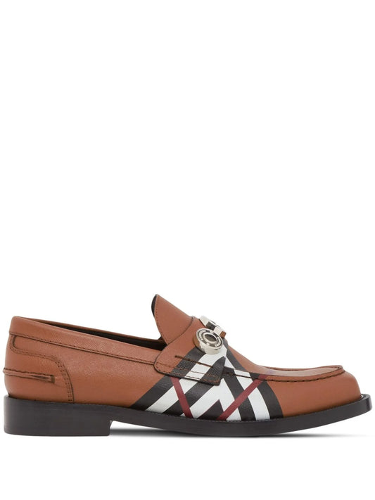 logo-detail leather loafers