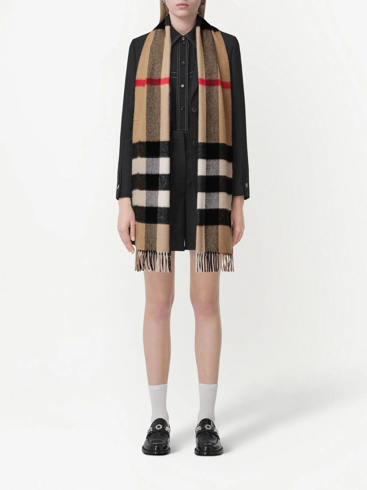 checked cashmere scarf