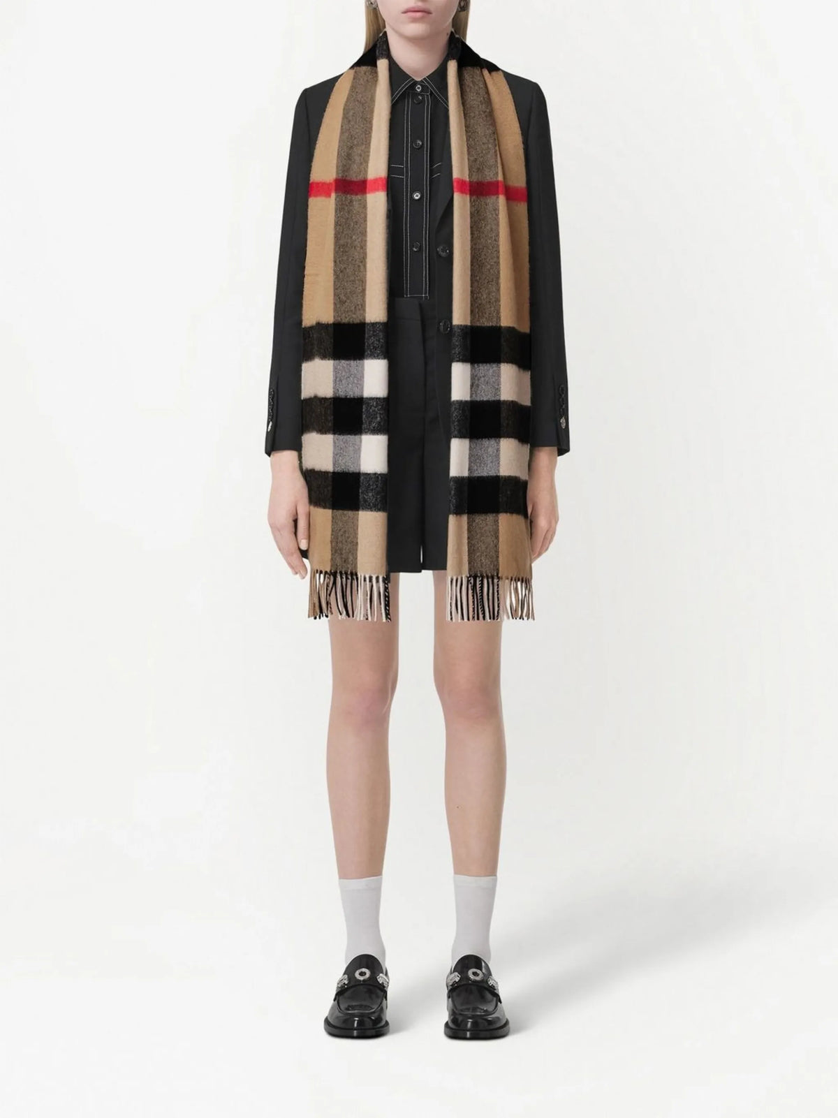 checked cashmere scarf