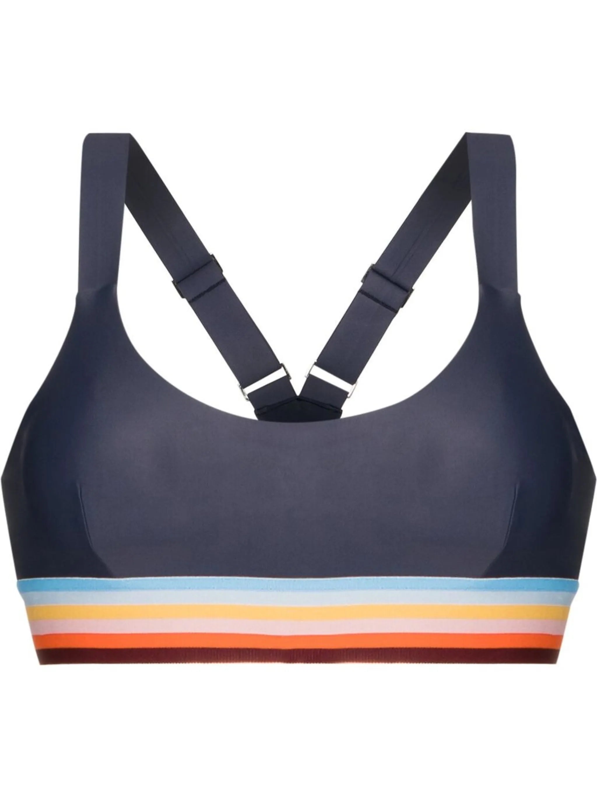 rainbow-stripe sports bra