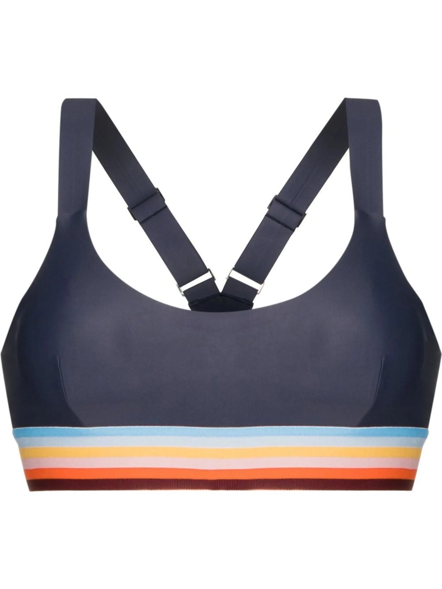 rainbow-stripe sports bra