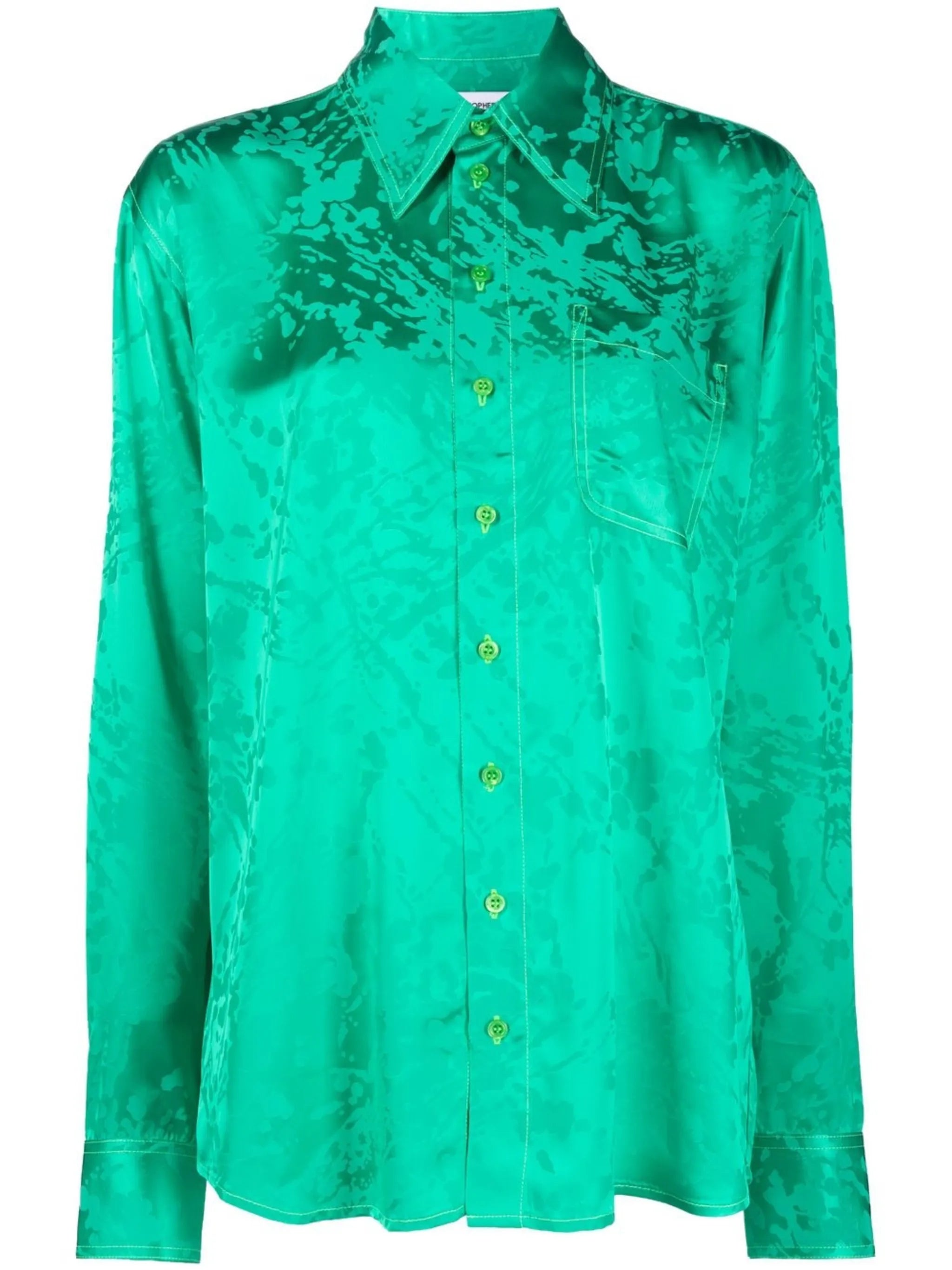 floral-jacquard shirt