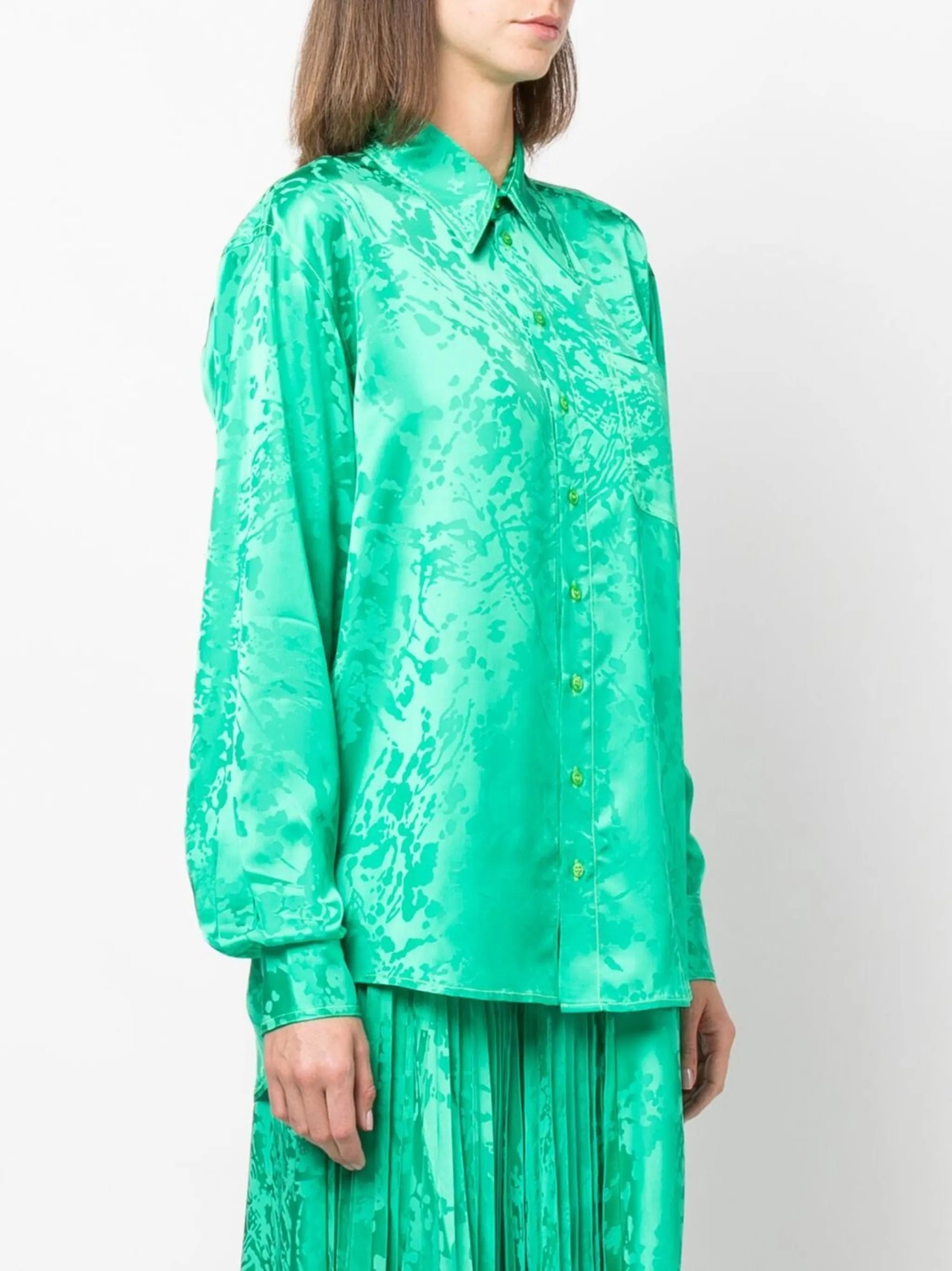 floral-jacquard shirt