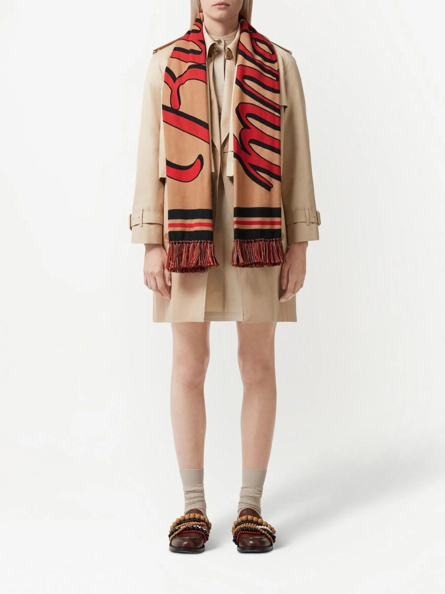 logo-embroidered scarf