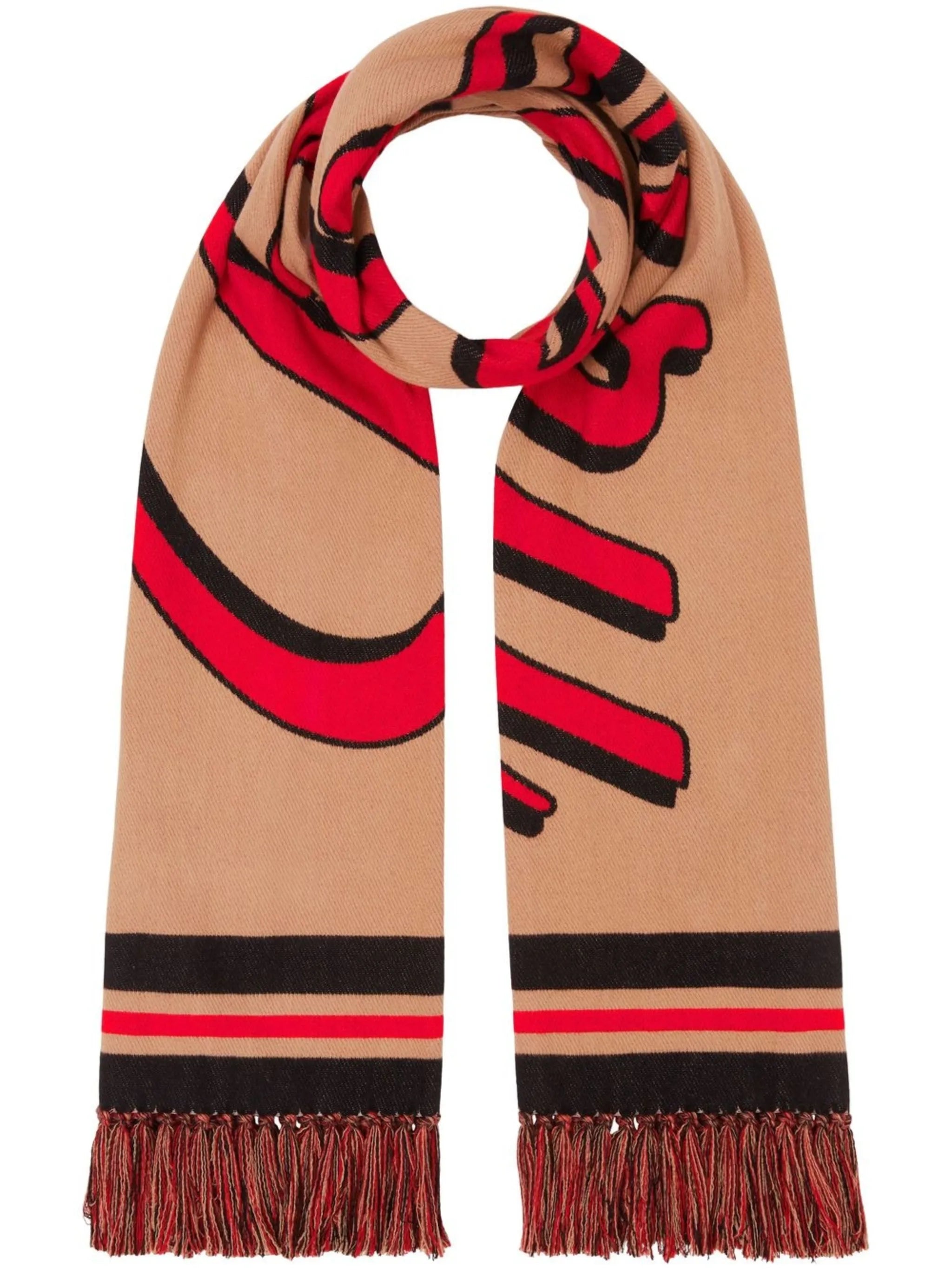 logo-embroidered scarf