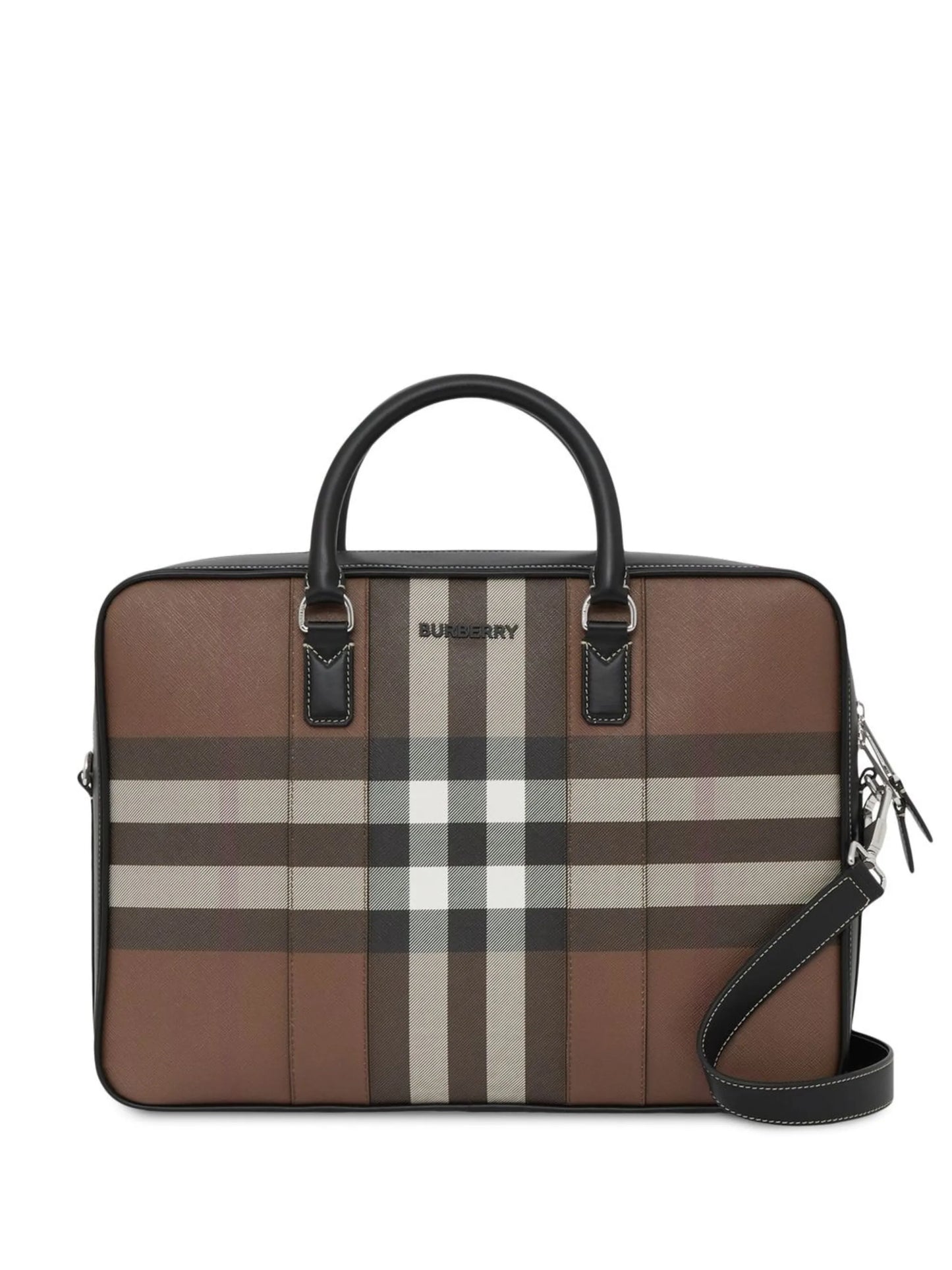 Vintage Check print briefcase