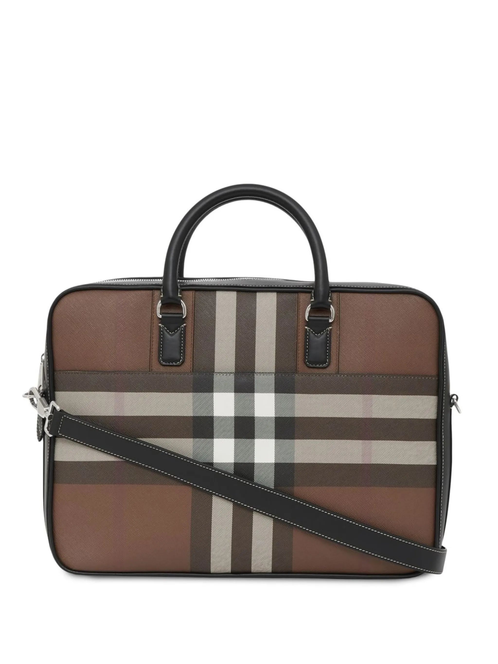 Vintage Check print briefcase