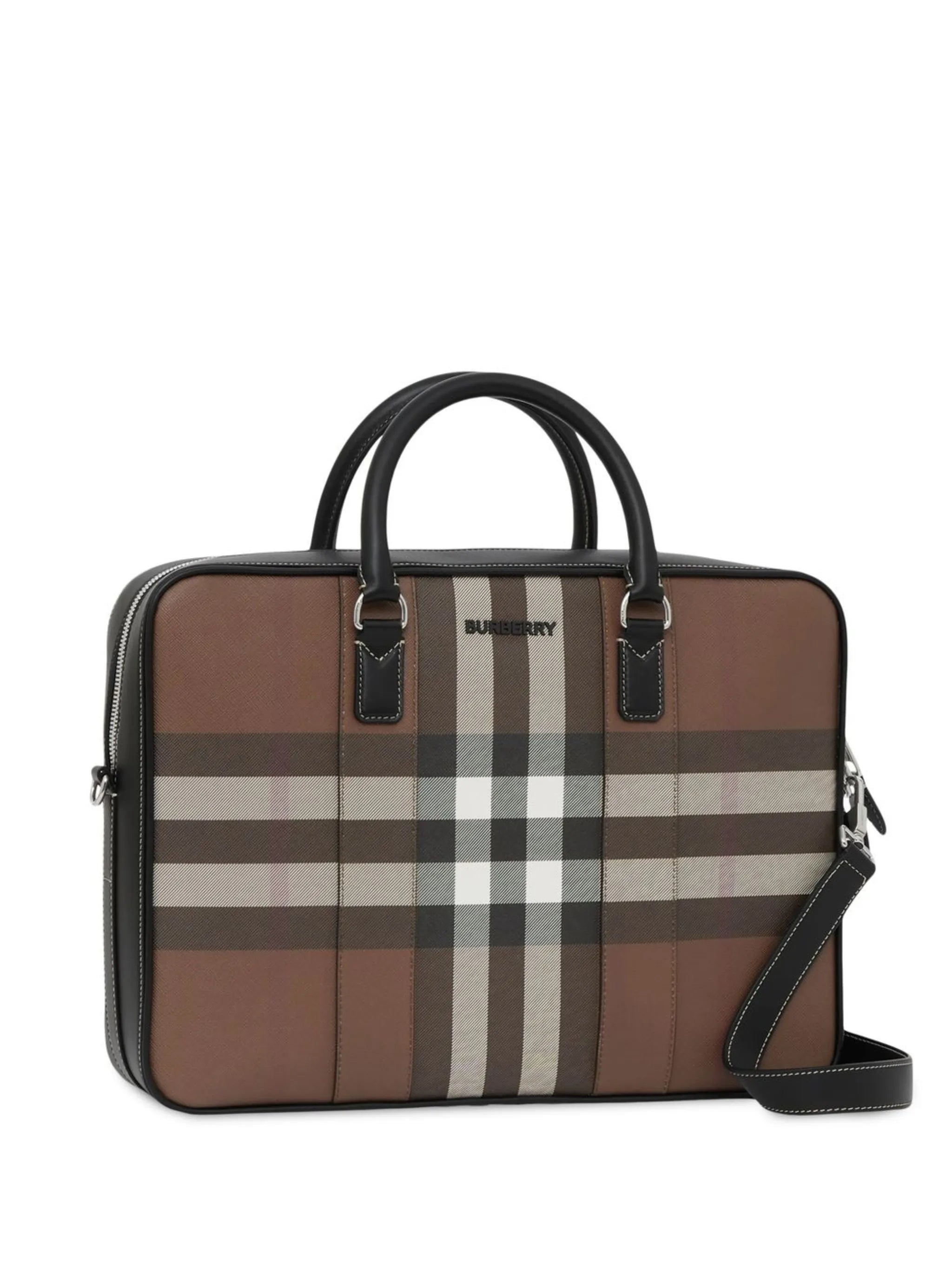 Vintage Check print briefcase