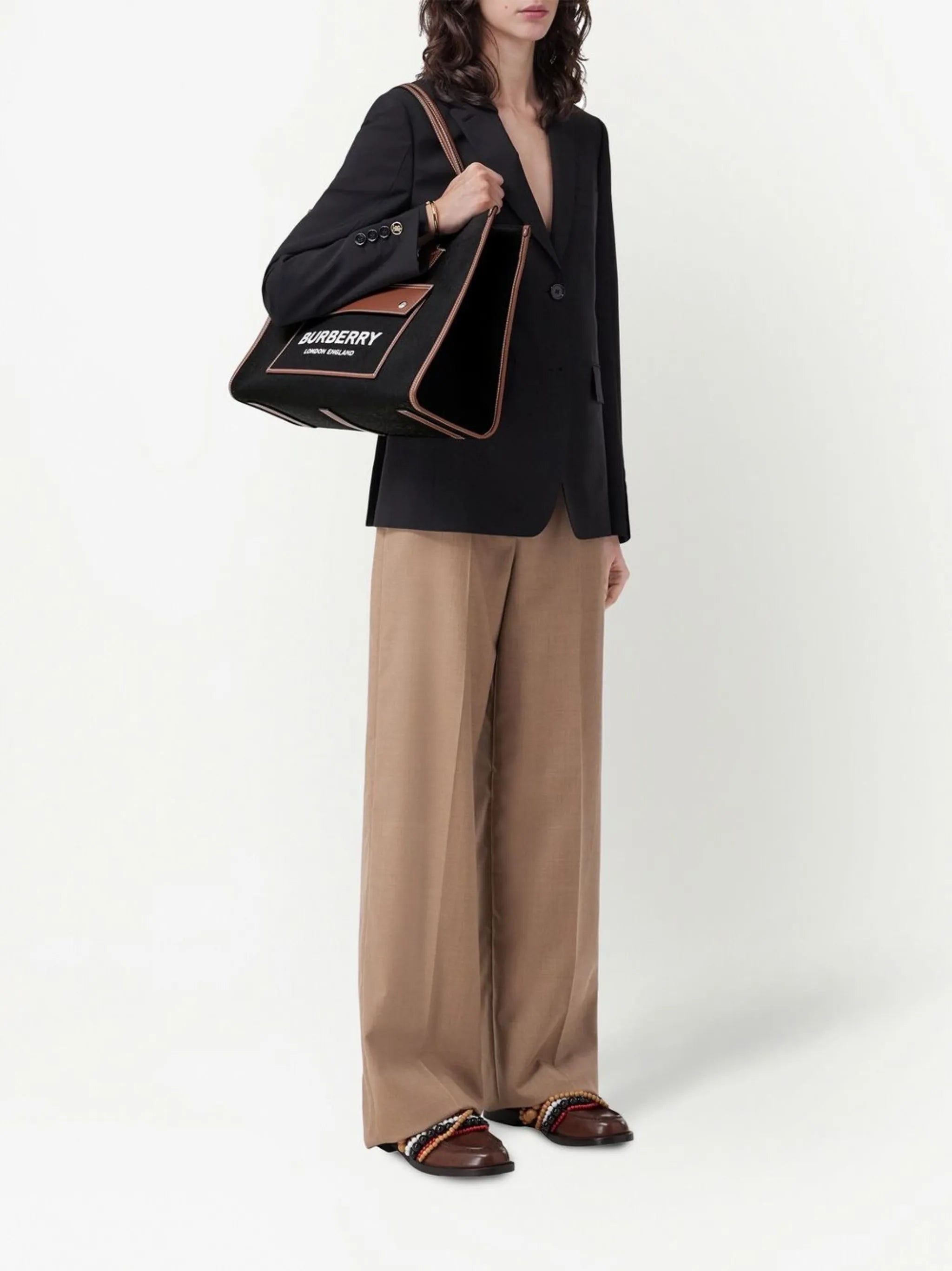 logo-print tote bag