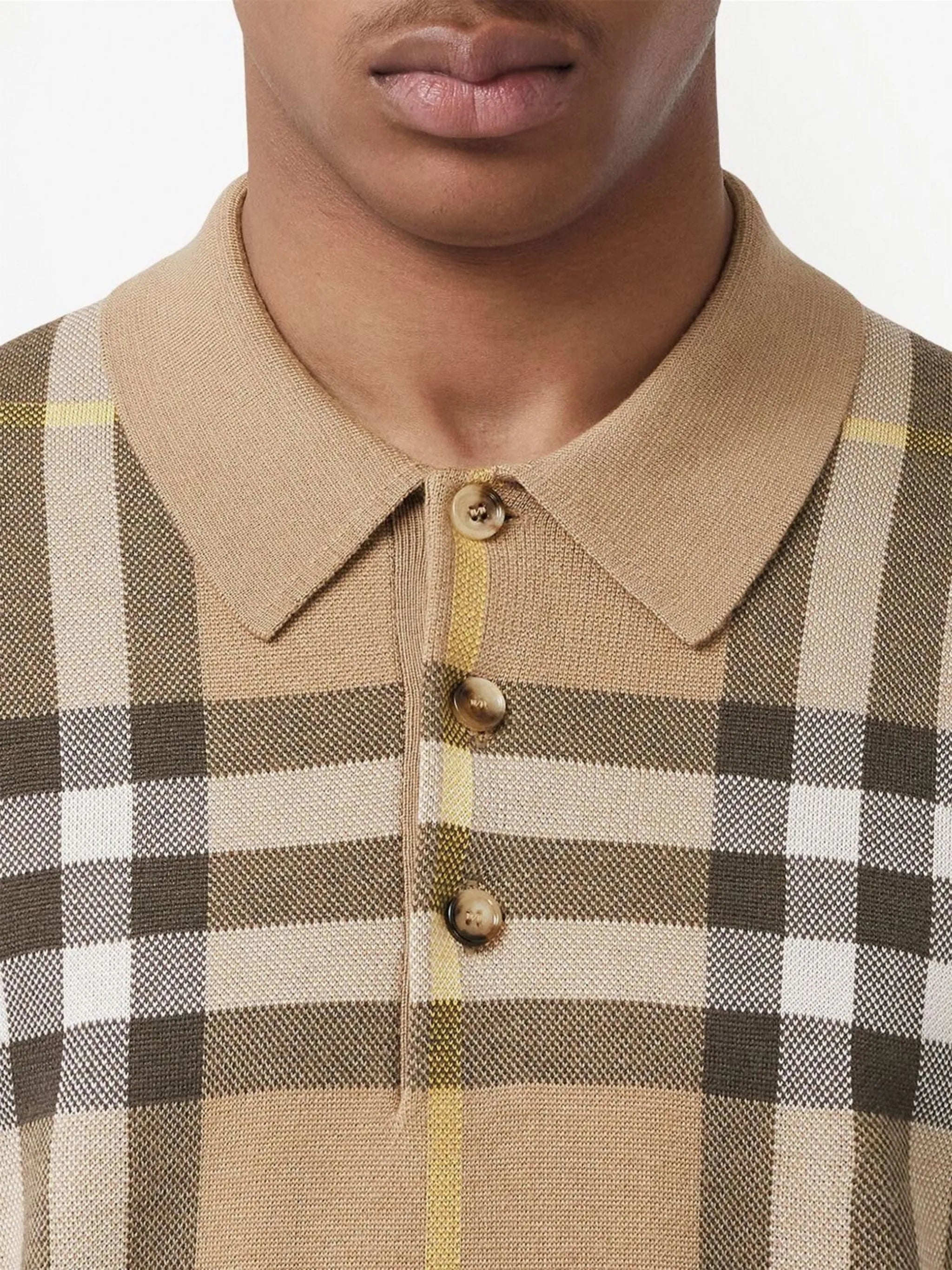 check-print polo shirt