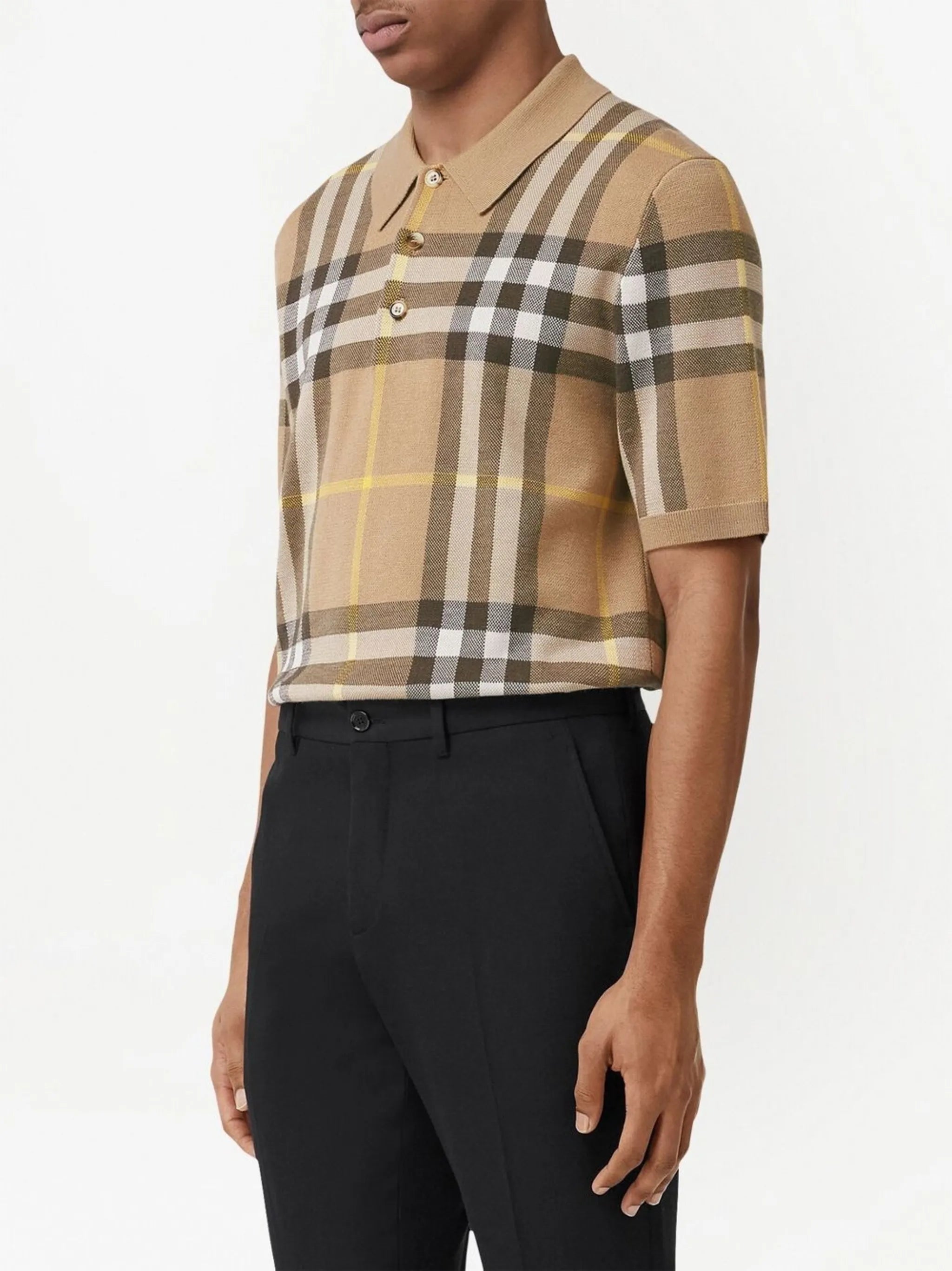 check-print polo shirt