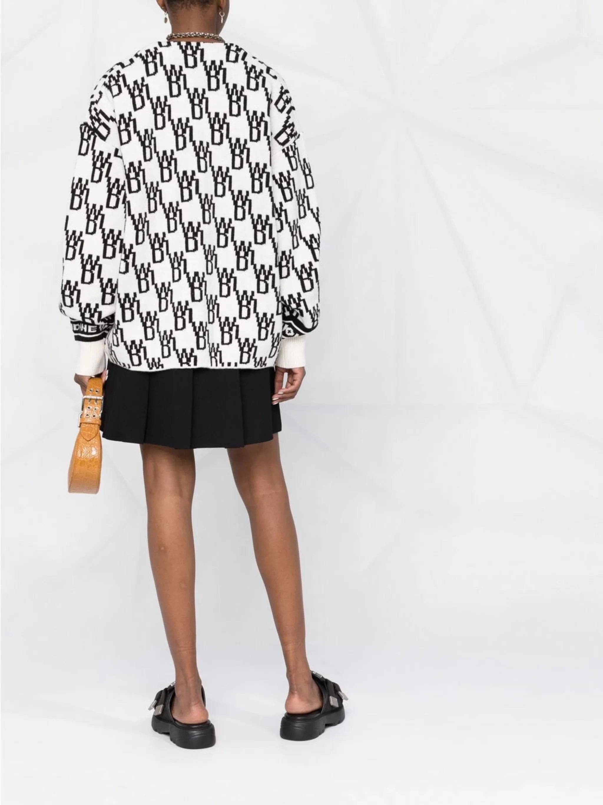 oversized monogram cardigan