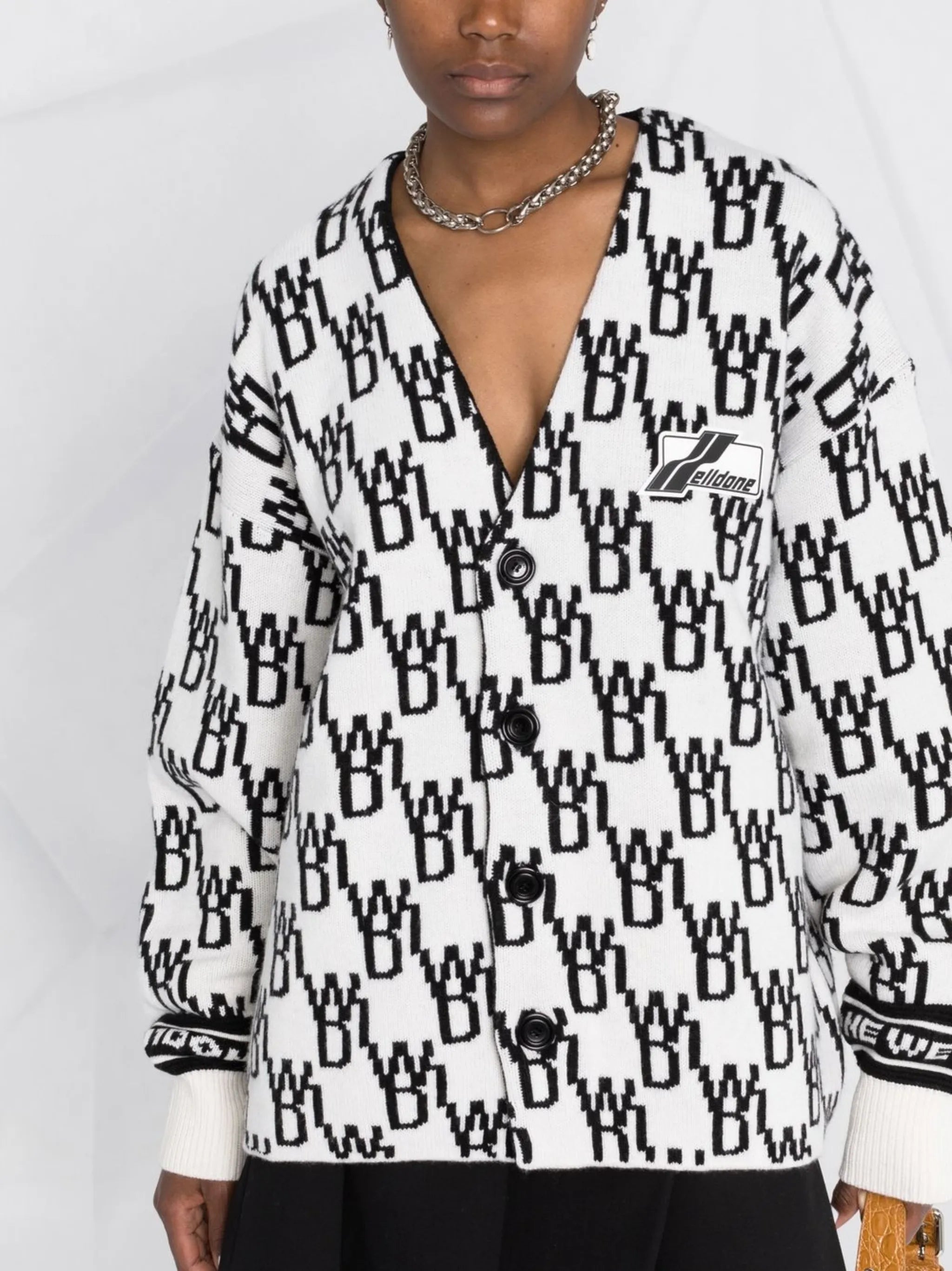 oversized monogram cardigan