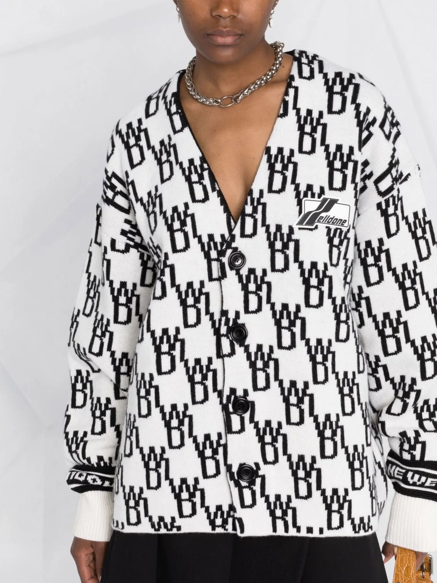 oversized monogram cardigan