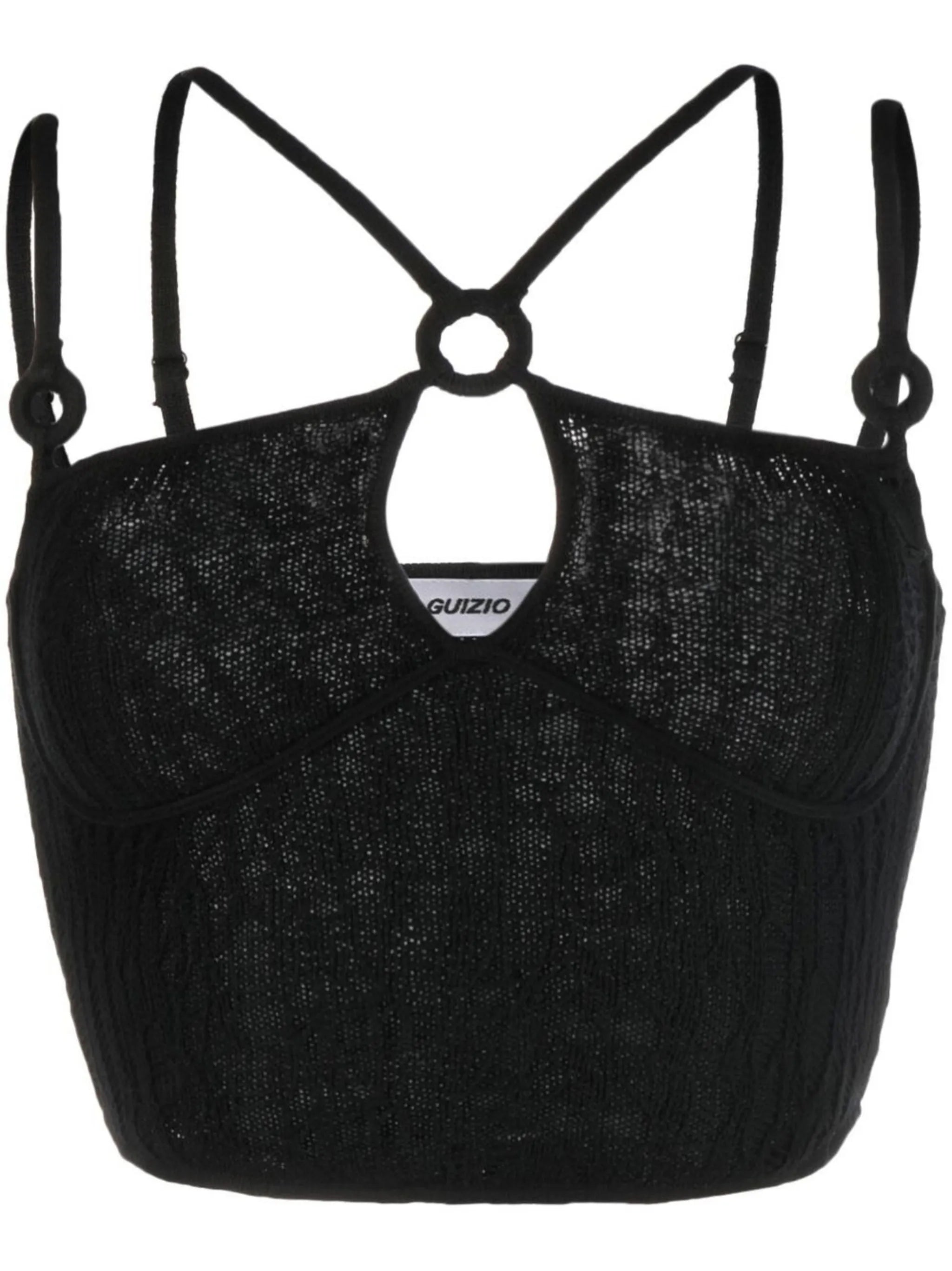 multi-strap open-knit top