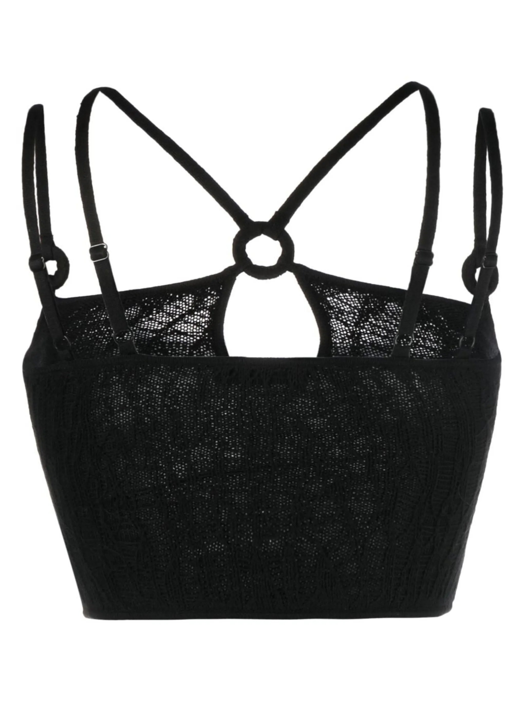 multi-strap open-knit top