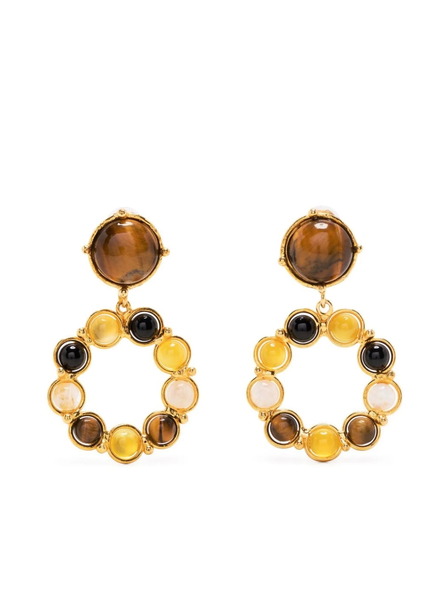 gemstones clip earrings