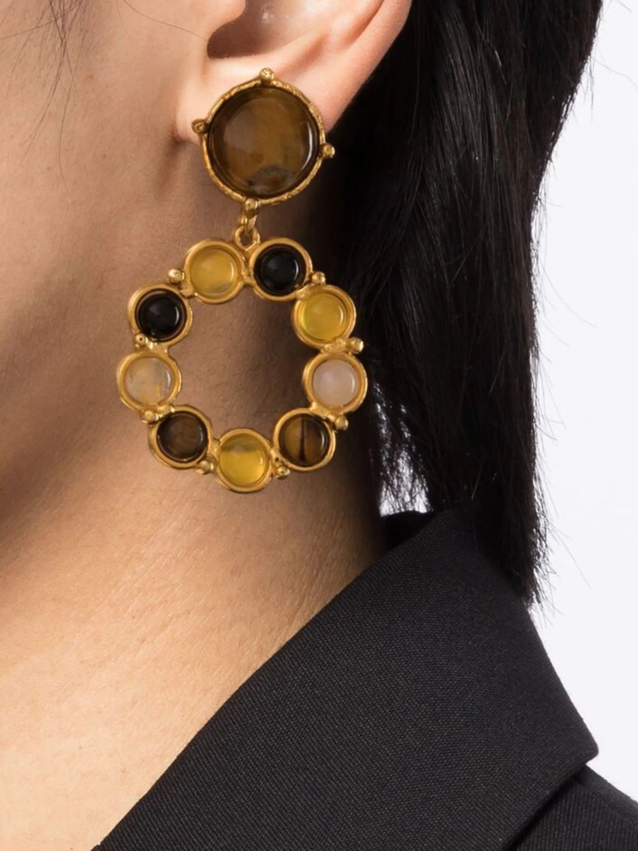 gemstones clip earrings