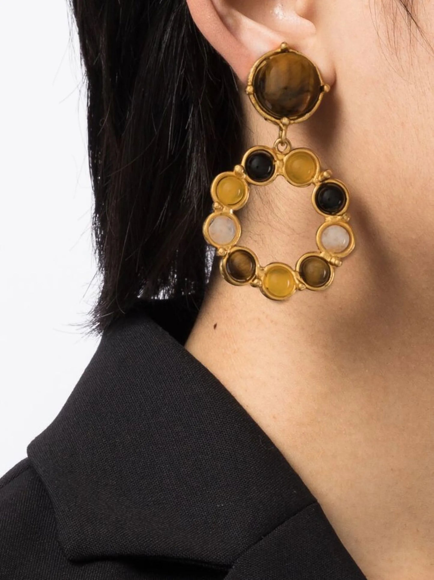 gemstones clip earrings
