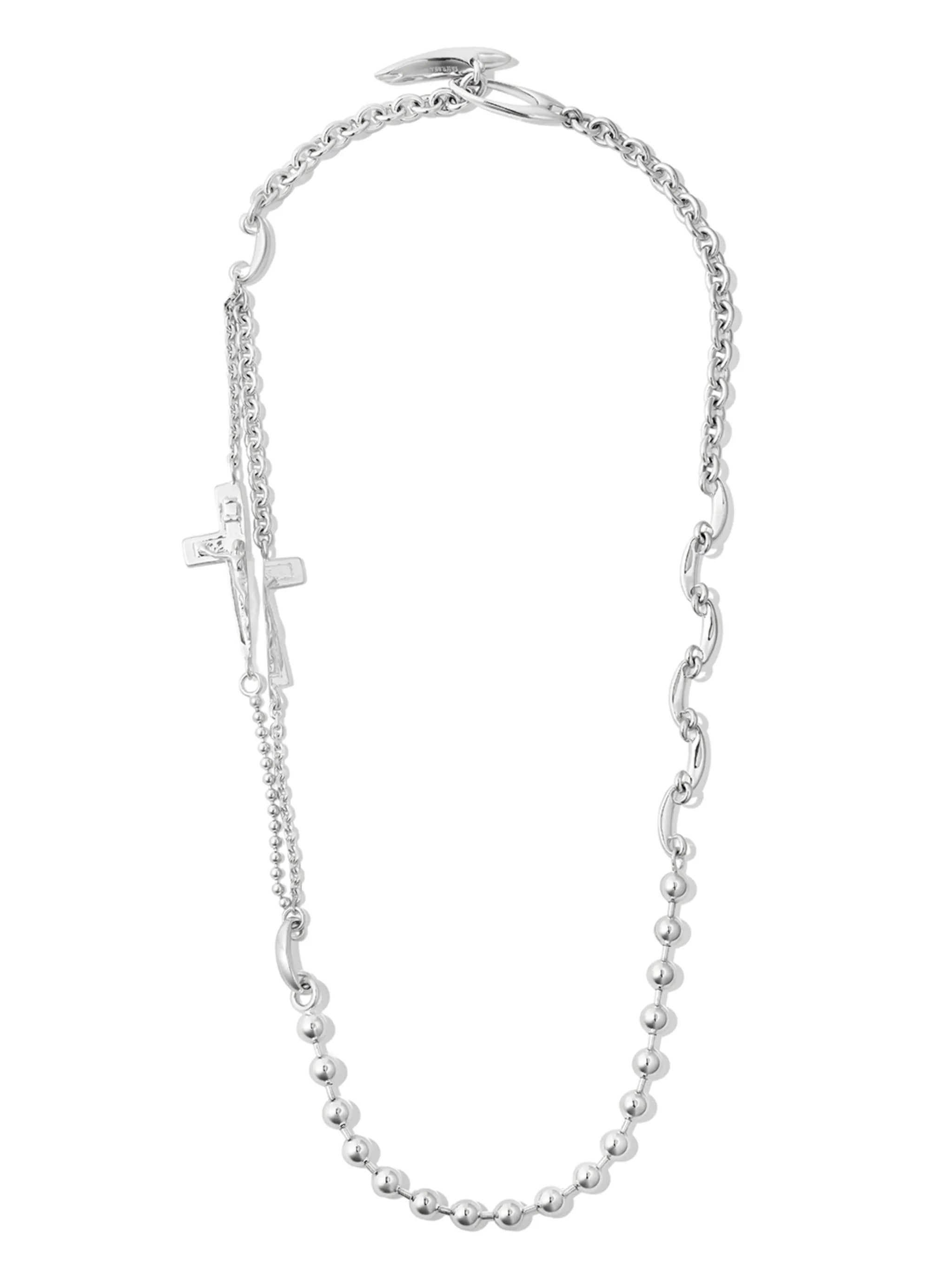 sterling silver mixed-chain necklace