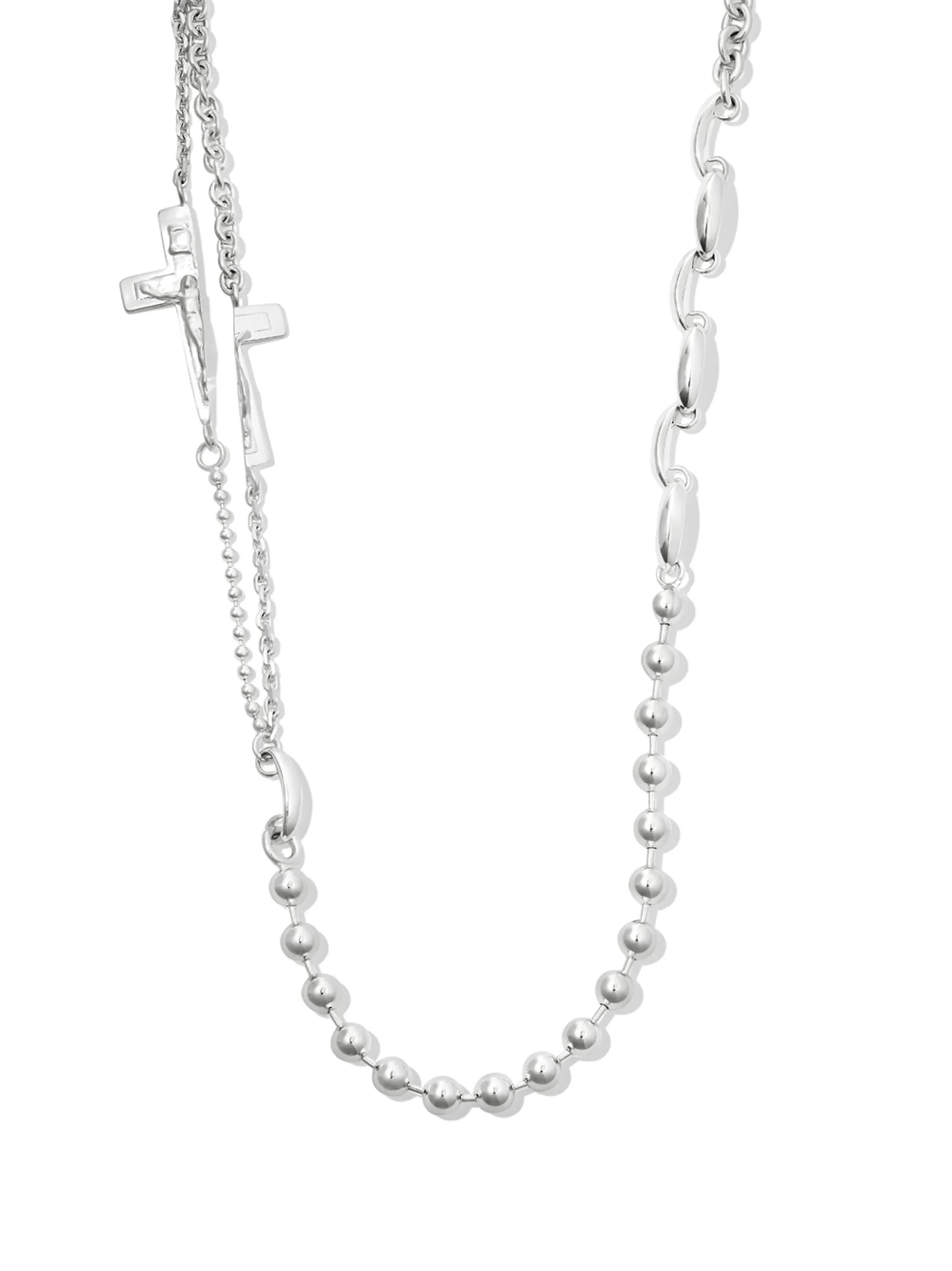 sterling silver mixed-chain necklace