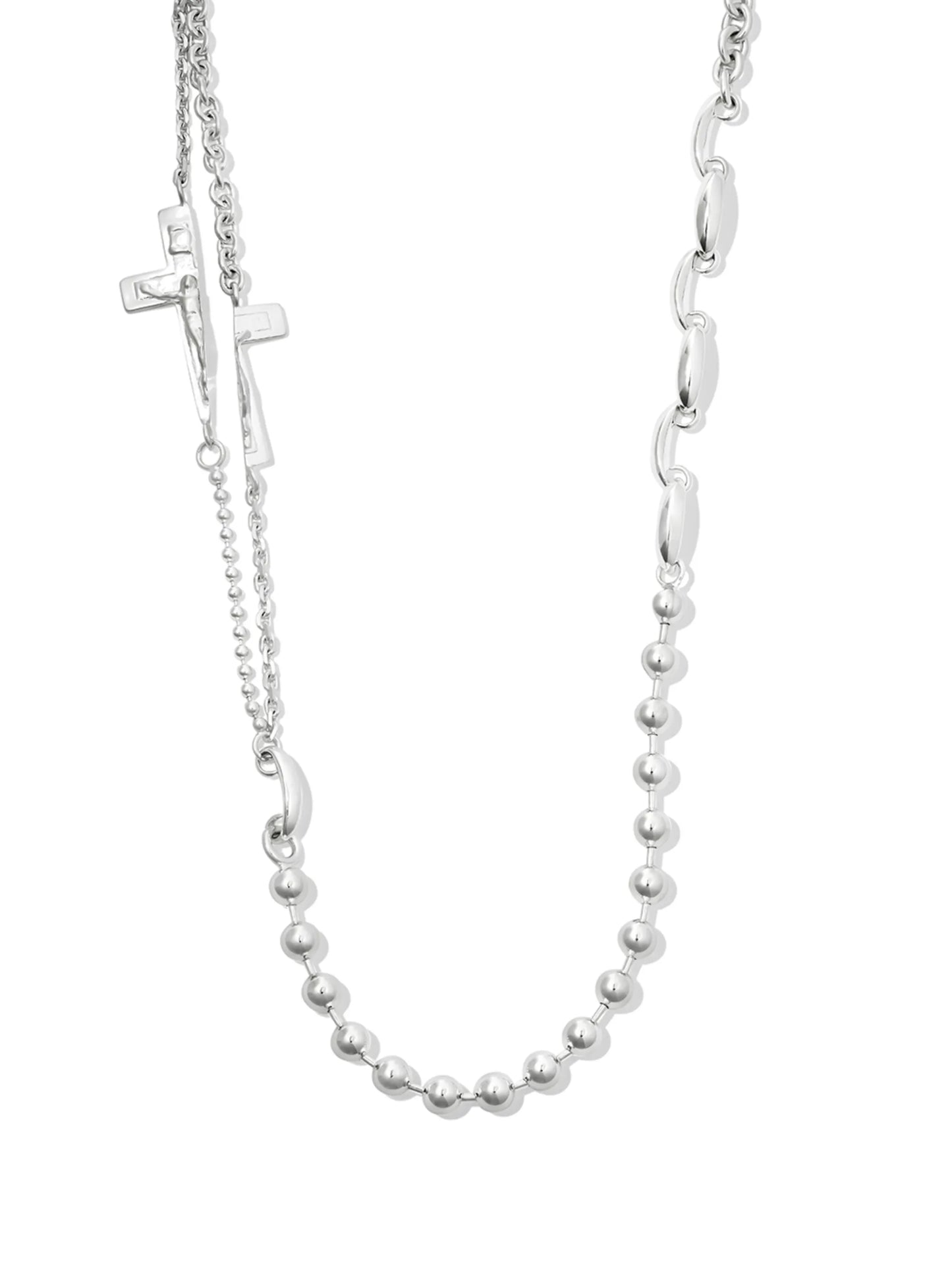 sterling silver mixed-chain necklace