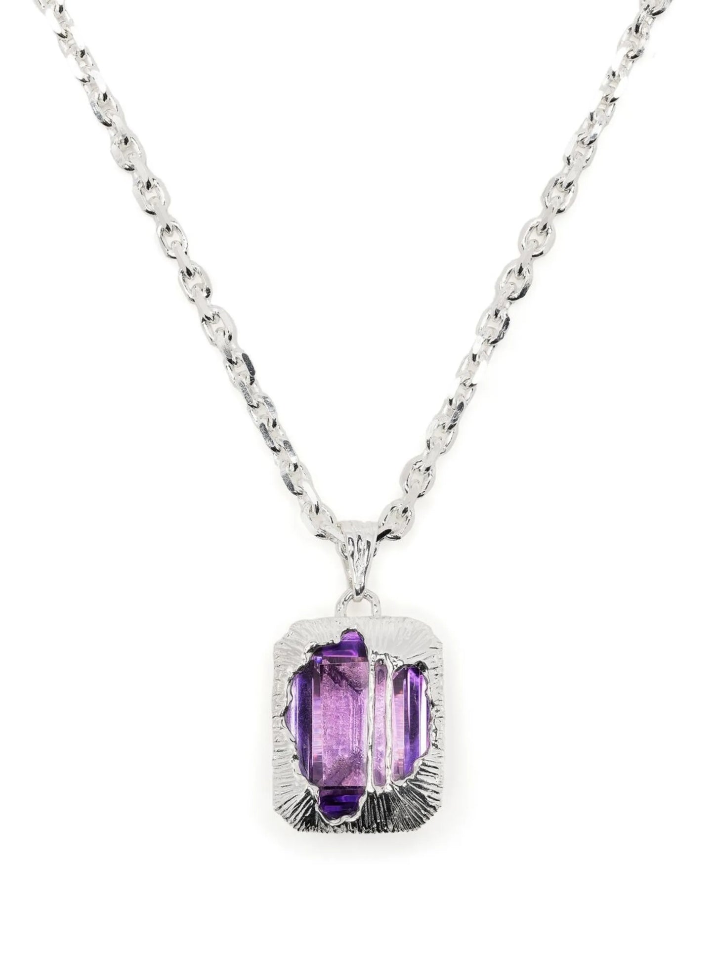 textured-finish crystal necklace