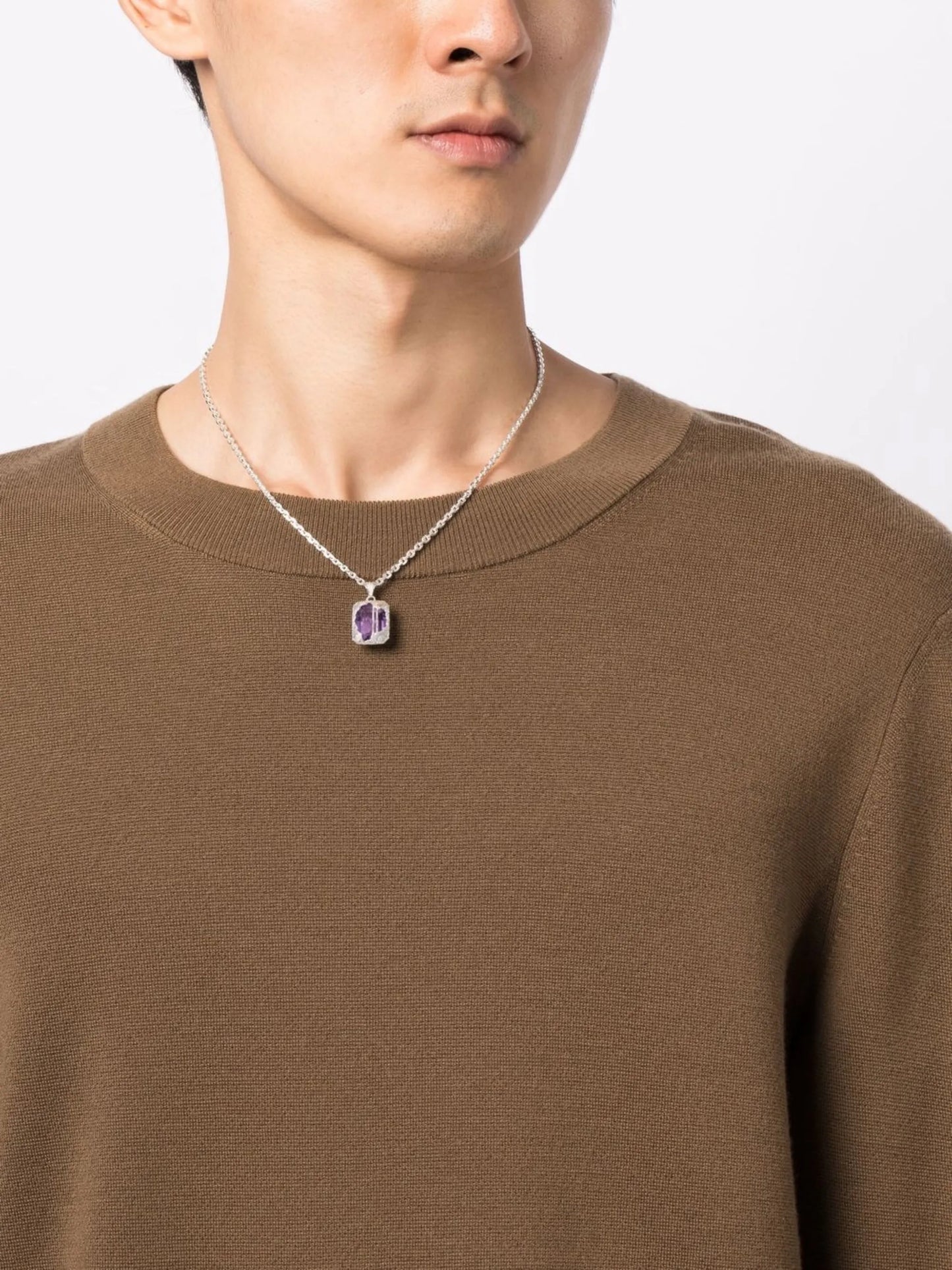 textured-finish crystal necklace