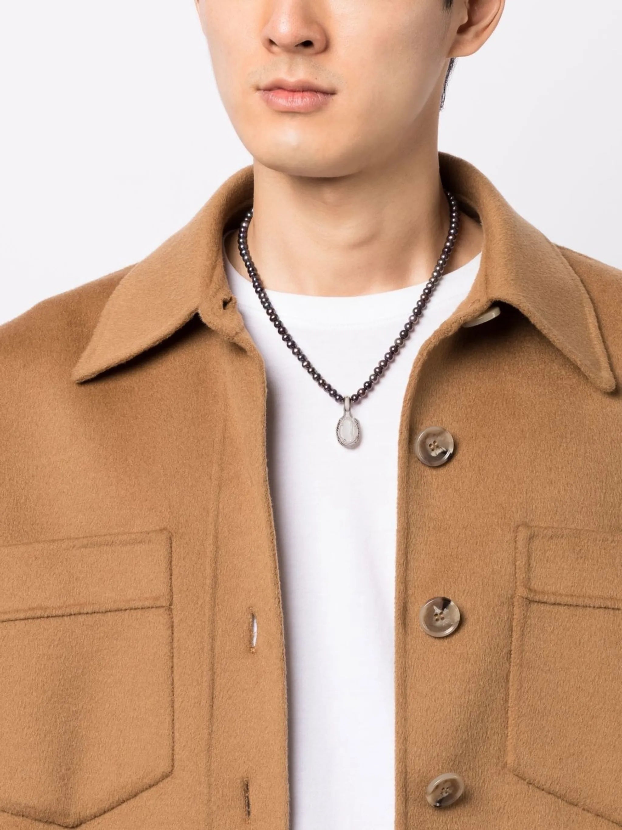 silver pearl pendant necklace