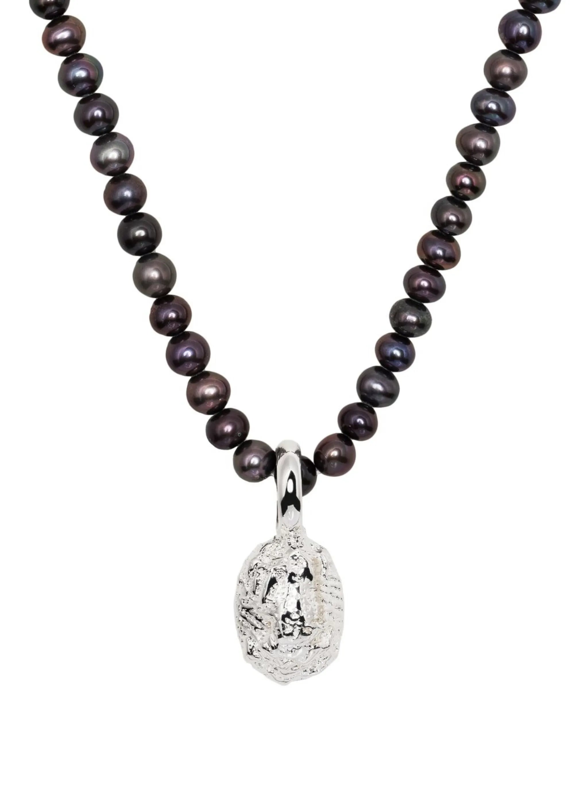 silver pearl pendant necklace