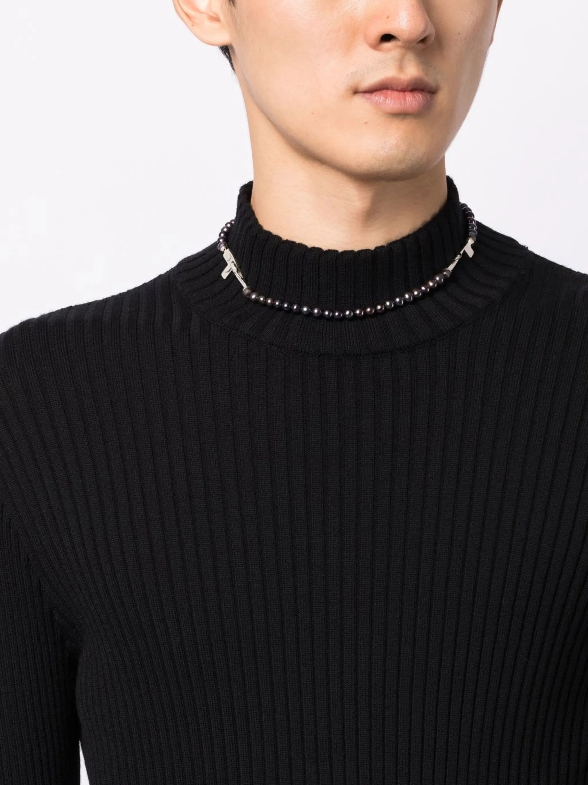 silver pearl choker
