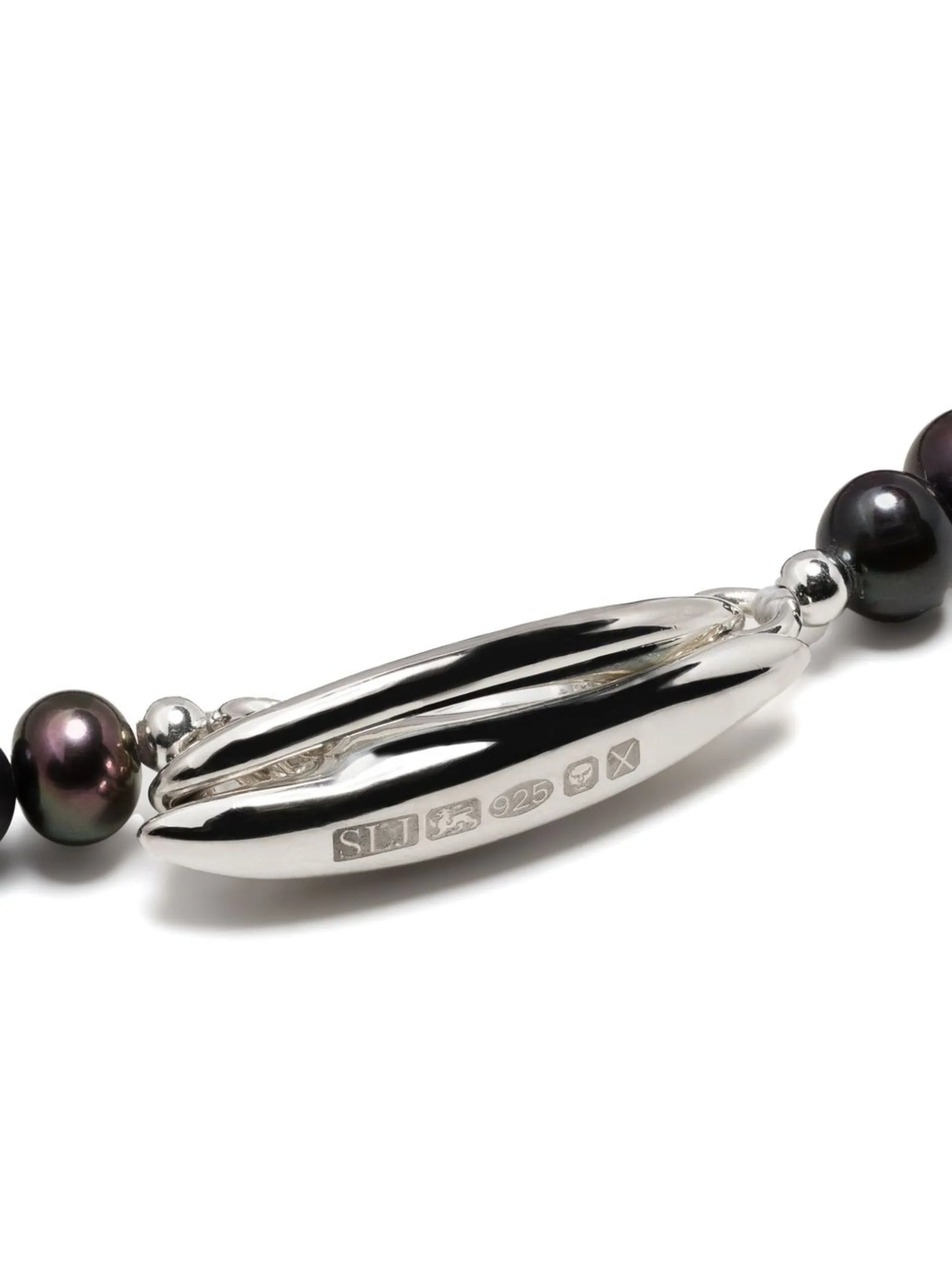 silver pearl beaded bracelet