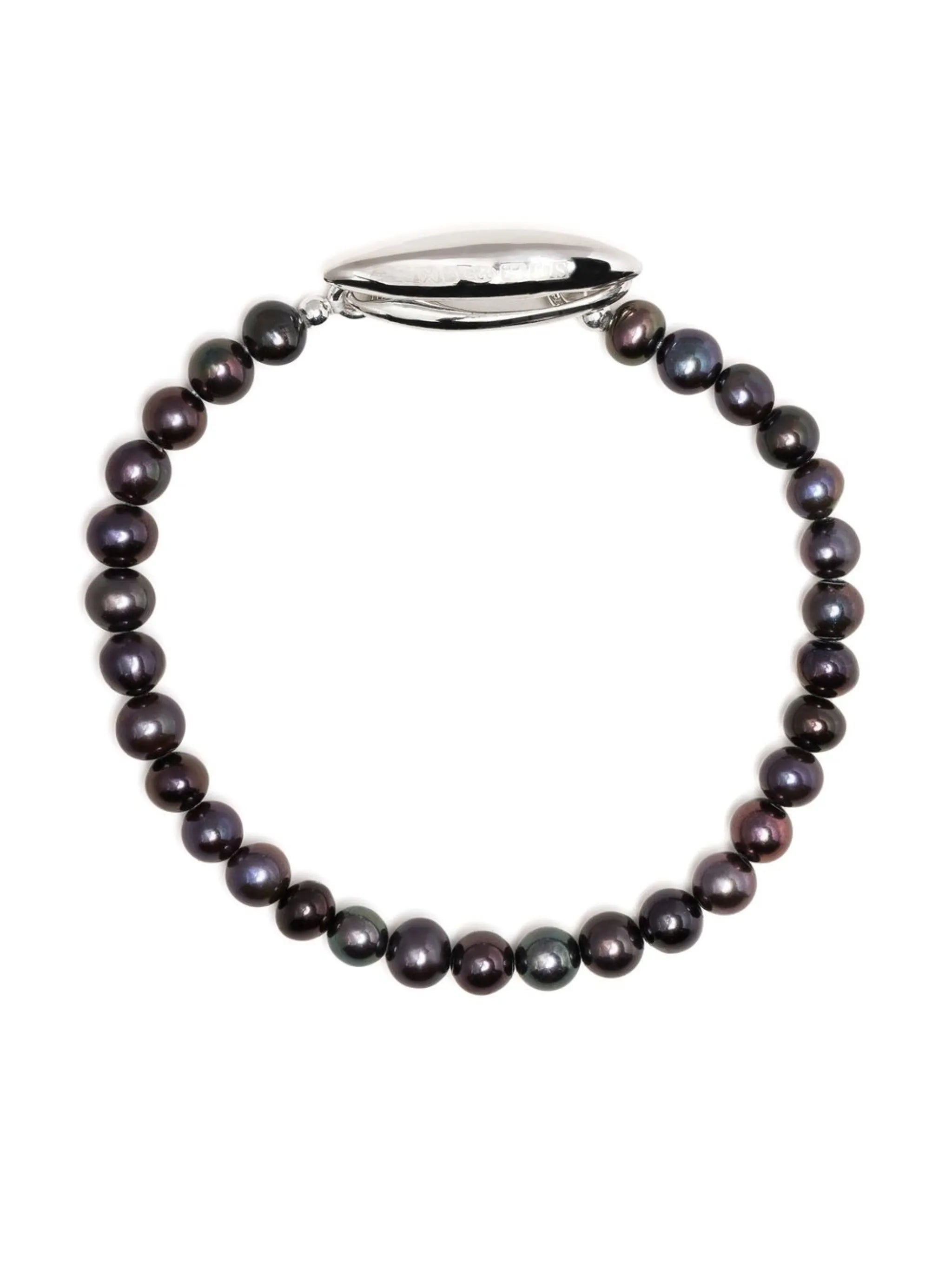 silver pearl beaded bracelet