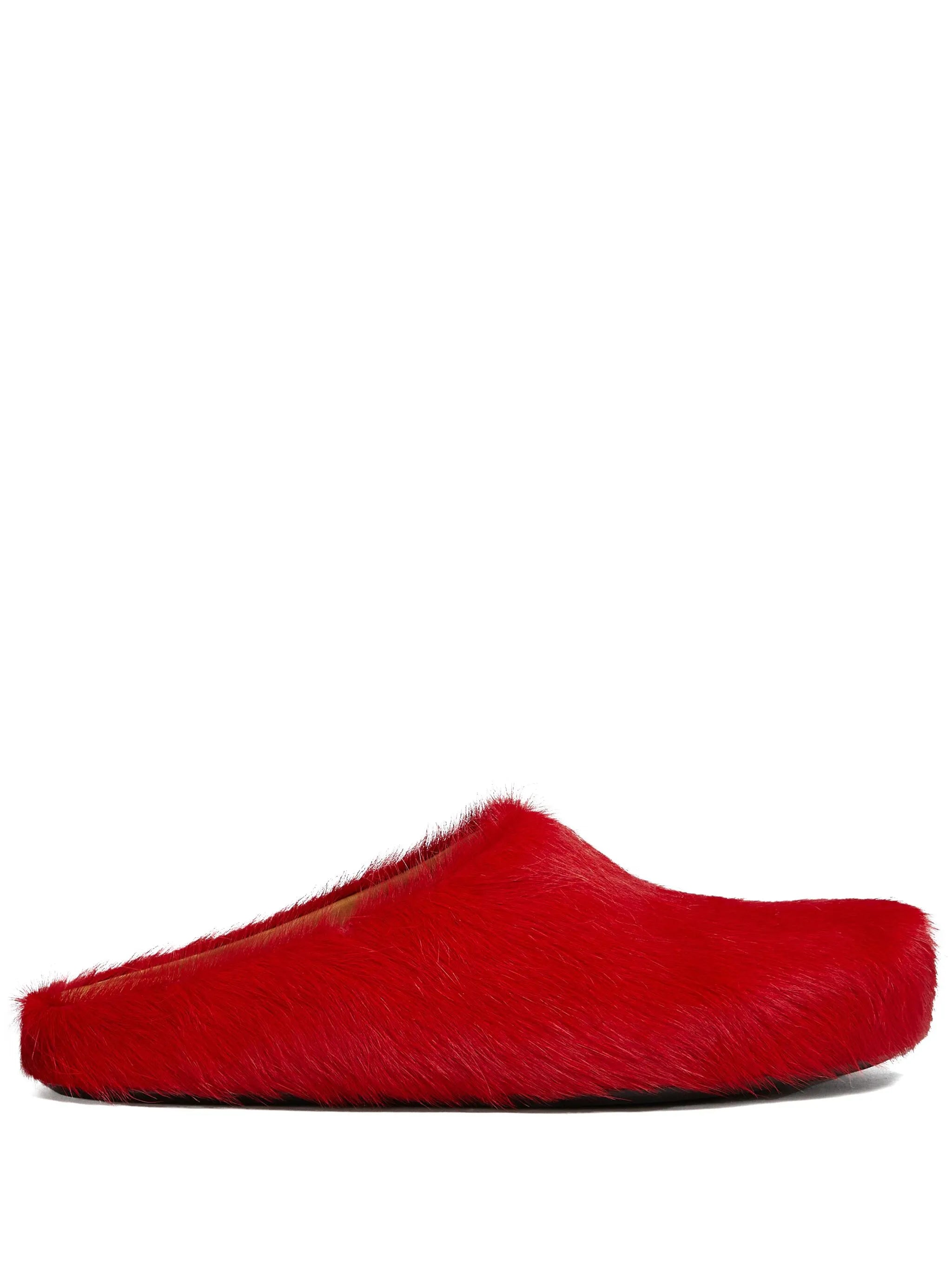 long hair calfskin Fussbett sabot