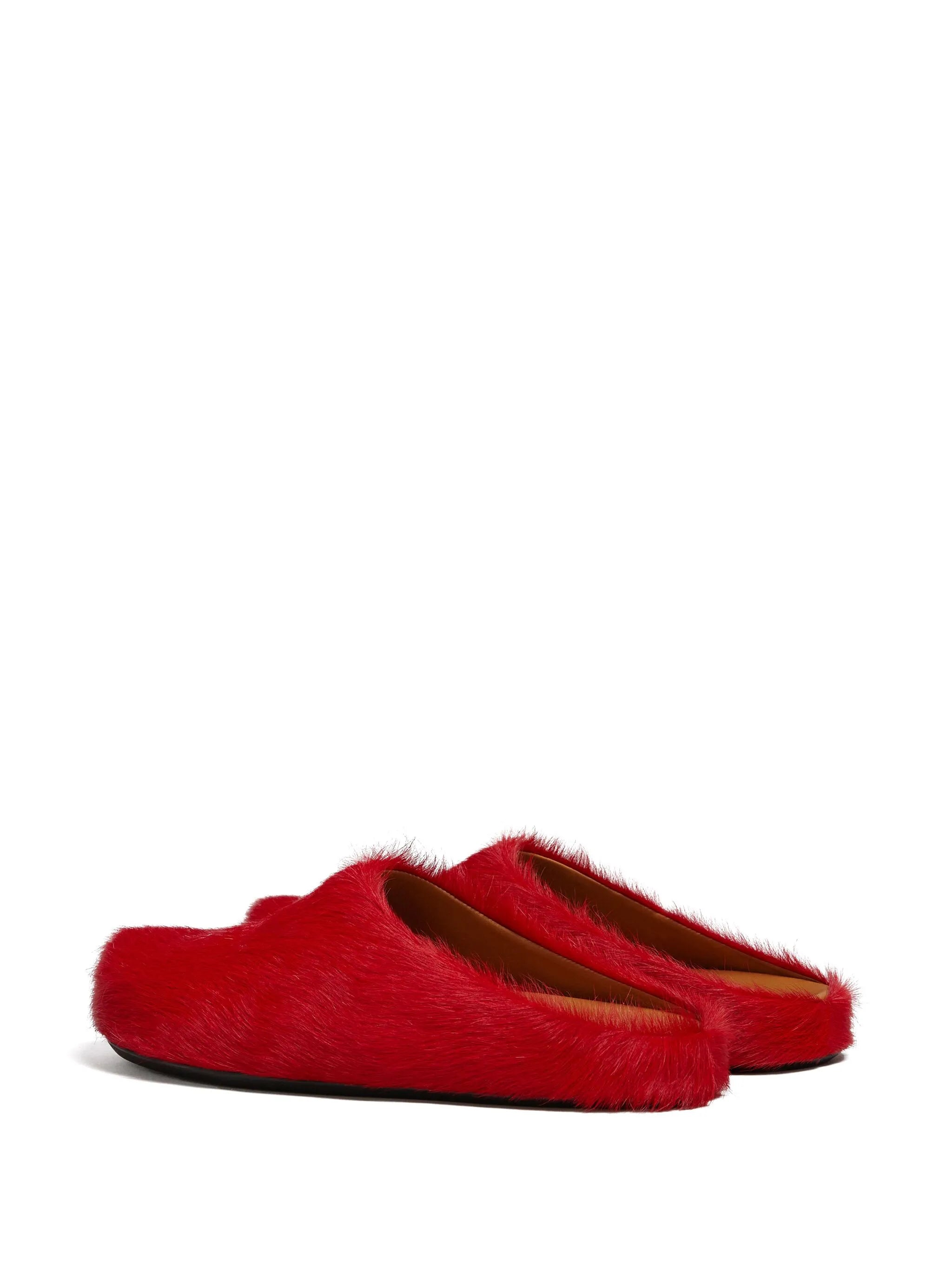long hair calfskin Fussbett sabot