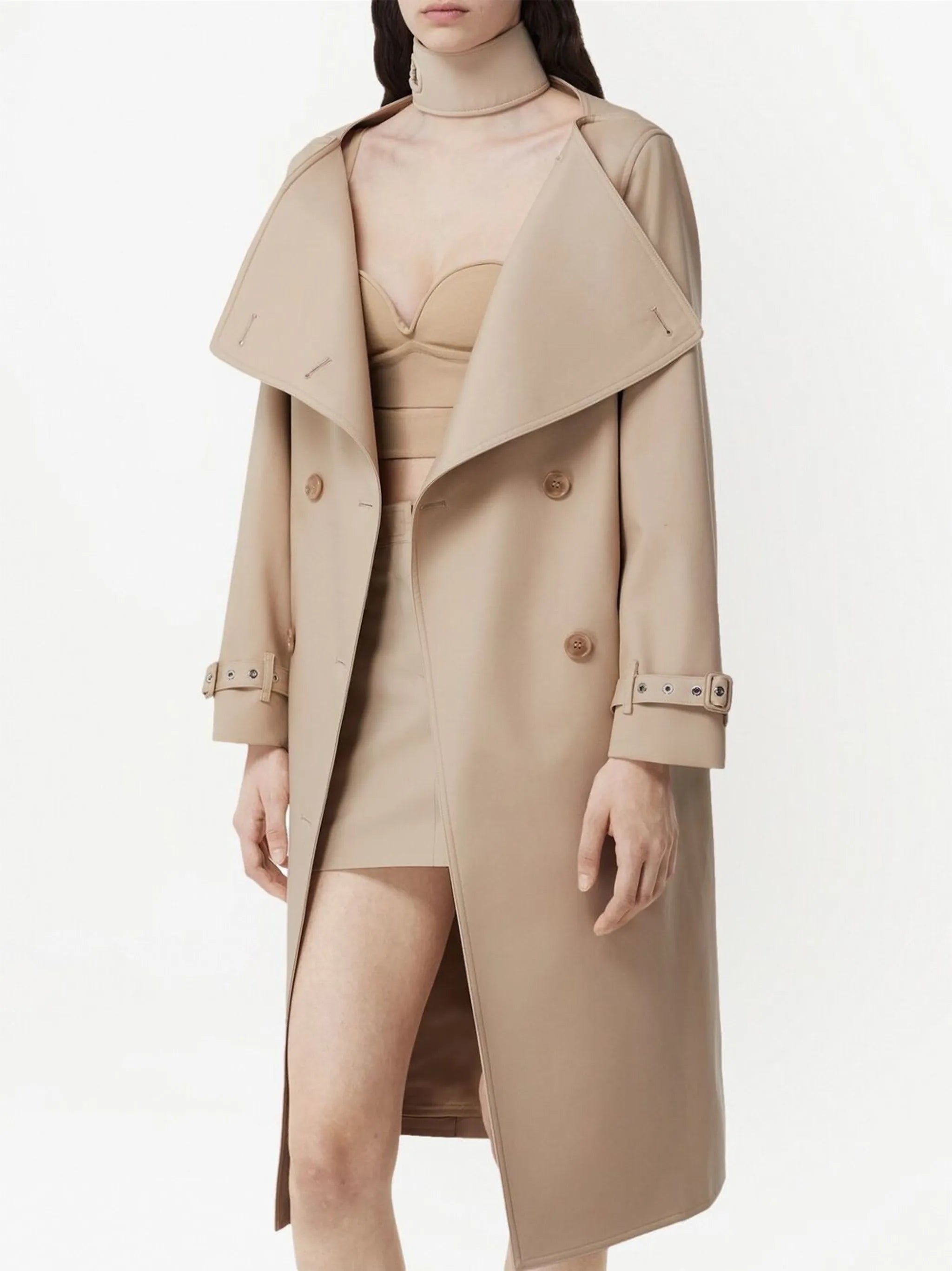 double-breasted trench coat